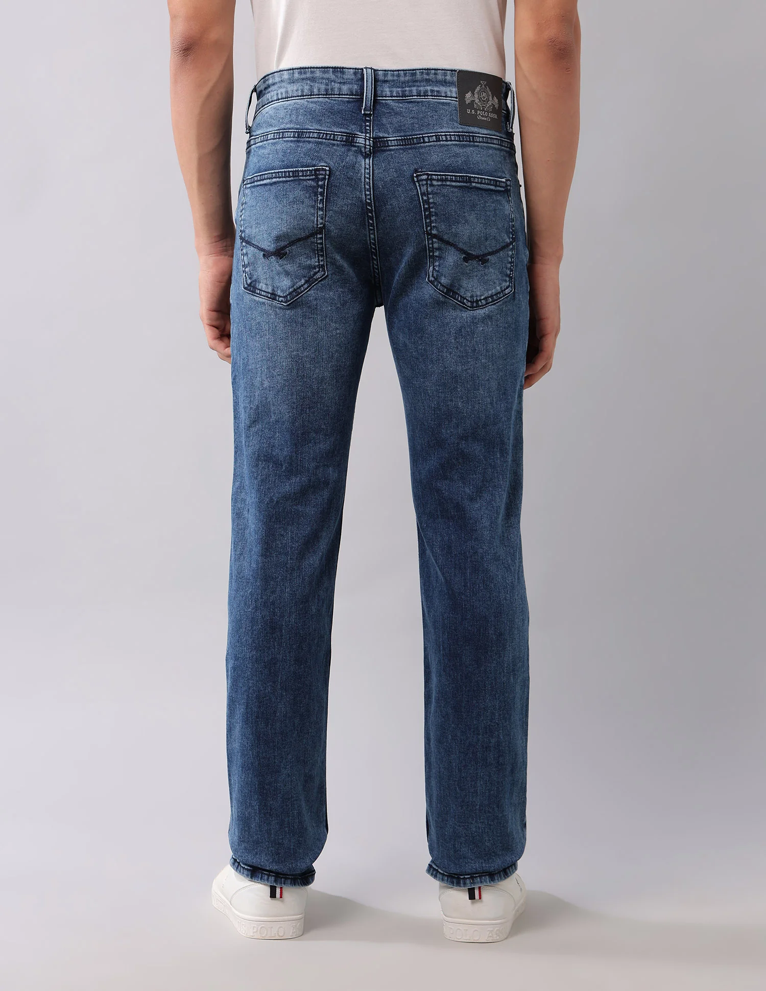 Harold Slim Straight Fit Blue Jeans - Image 5