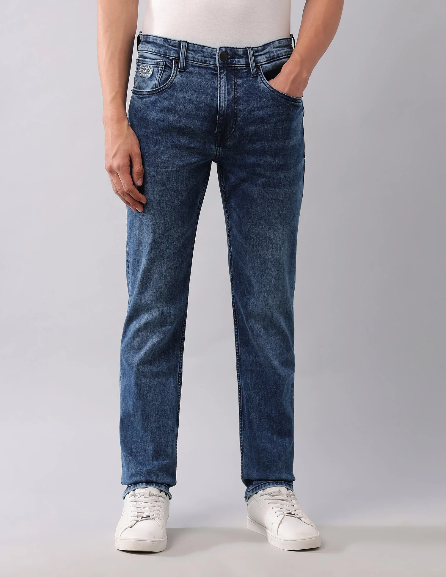 Harold Slim Straight Fit Blue Jeans - Image 6