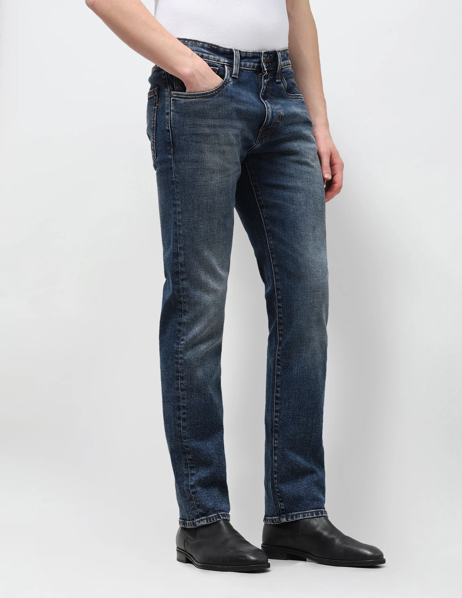 Harold Slim Straight Fit Blue Jeans - Image 4