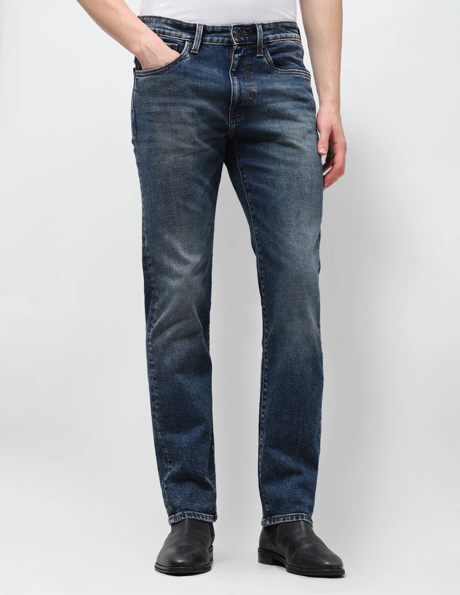 Harold Slim Straight Fit Blue Jeans - Image 6