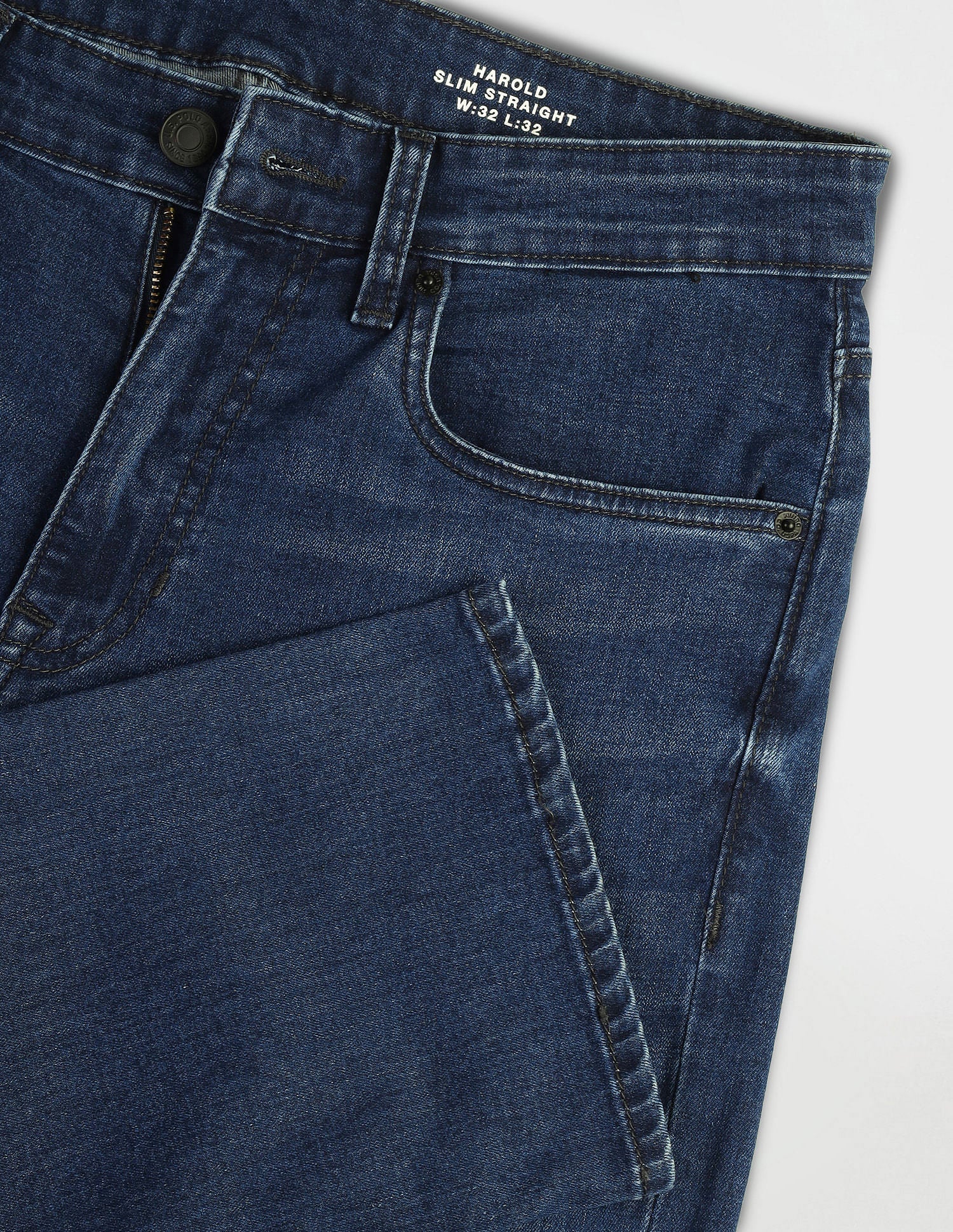 Harold Slim Straight Fit Blue Jeans - Image 2
