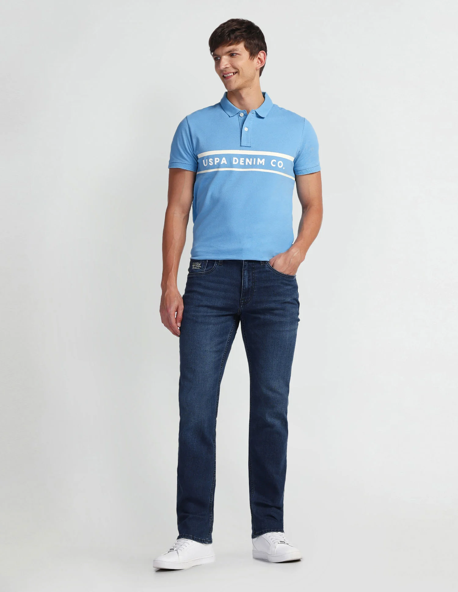 Harold Slim Straight Fit Blue Jeans - Image 3