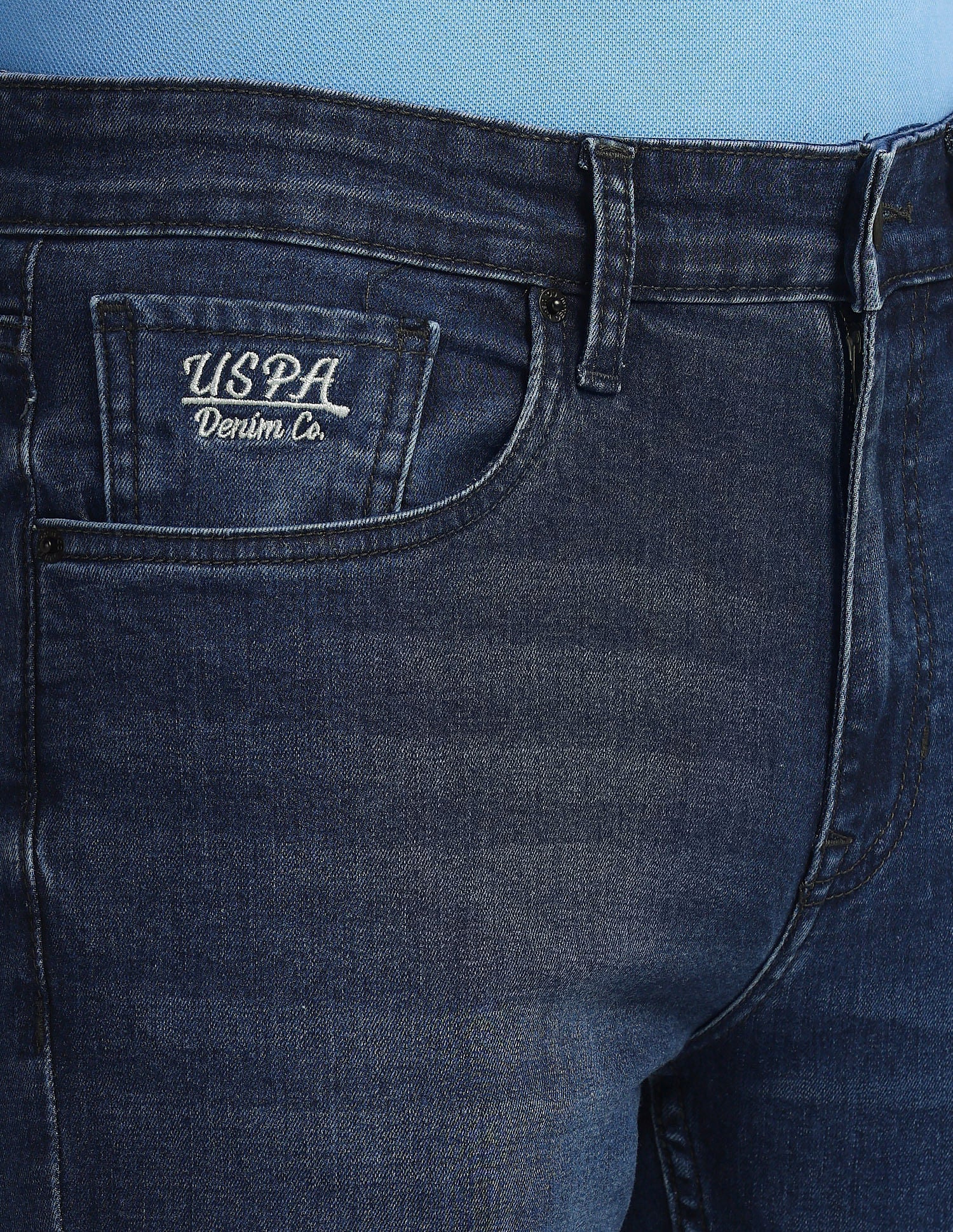 Harold Slim Straight Fit Blue Jeans - Image 7