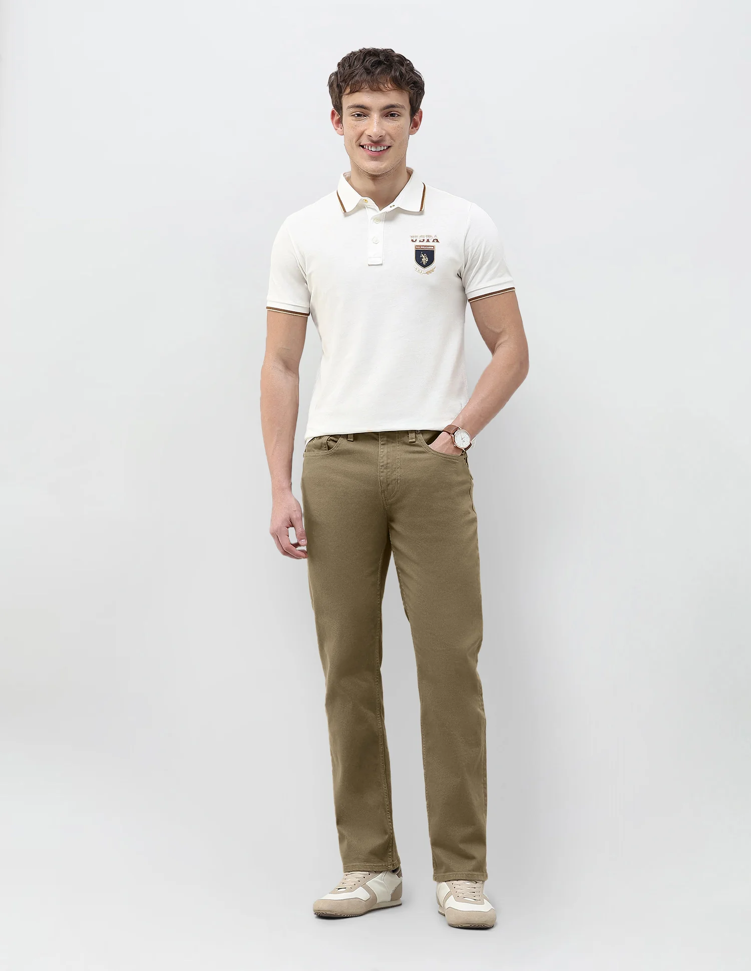 Harold Slim Straight Fit Brown Jeans - Image 3