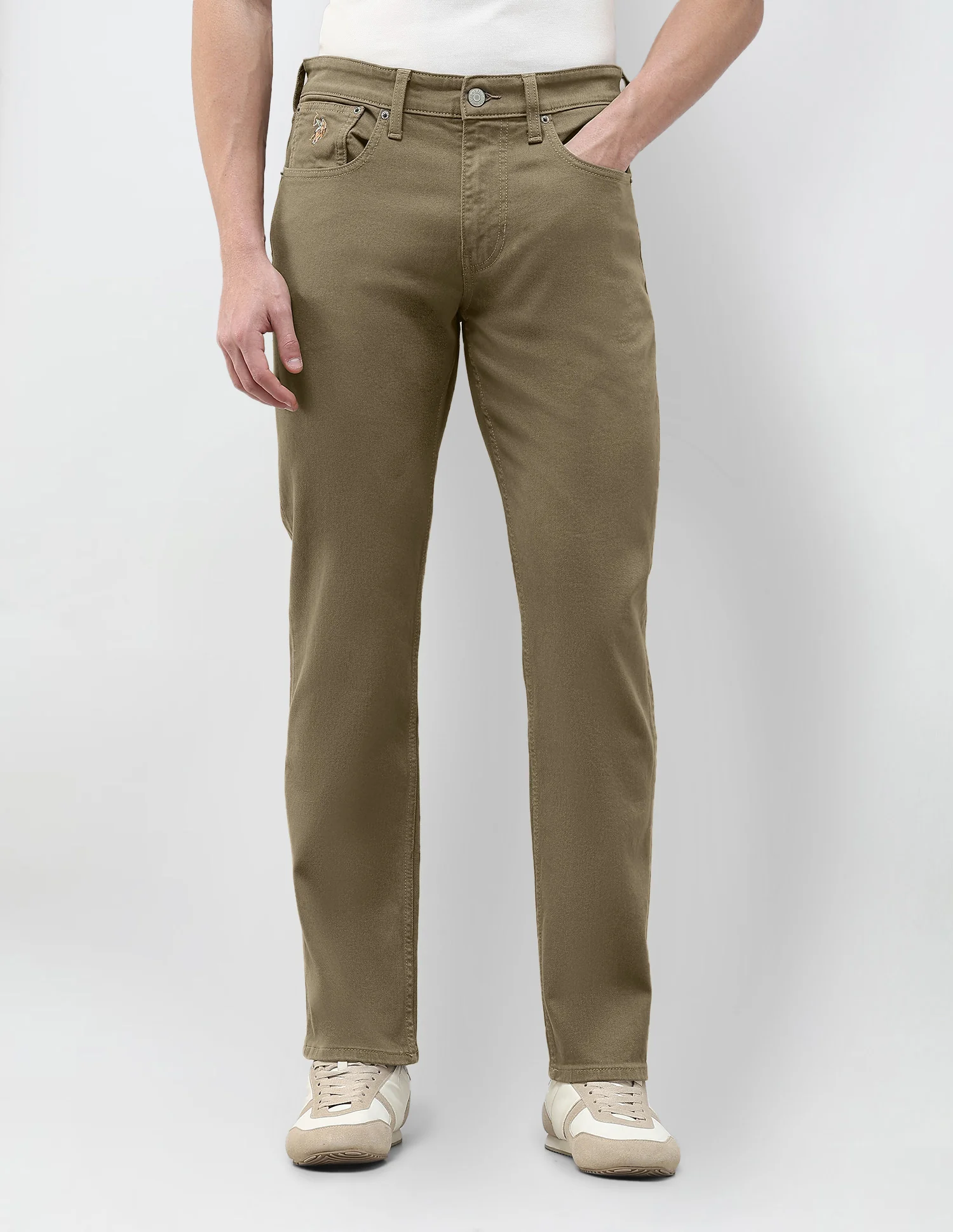 Harold Slim Straight Fit Brown Jeans - Image 6