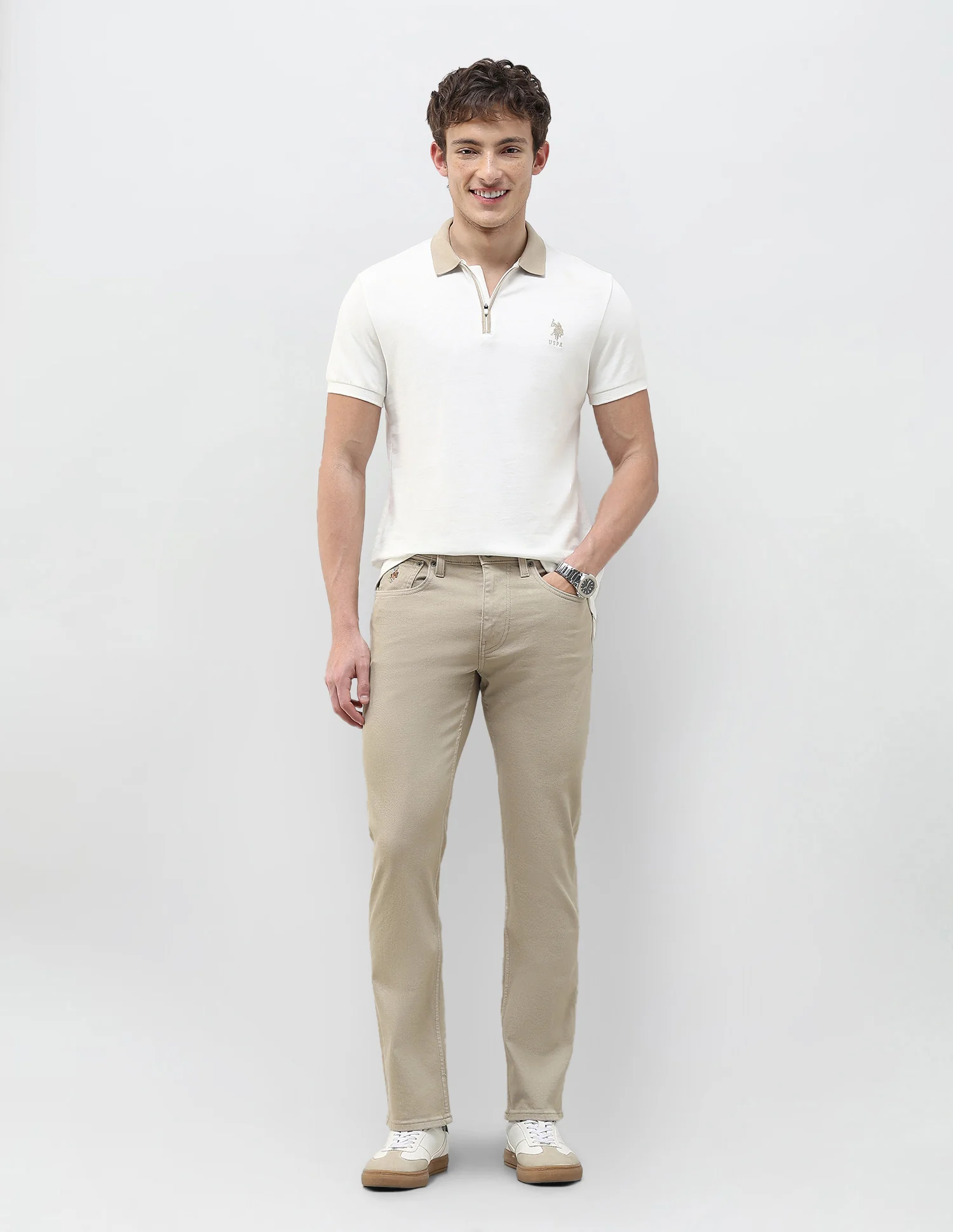 Harold Slim Straight Fit Brown Jeans - Image 3
