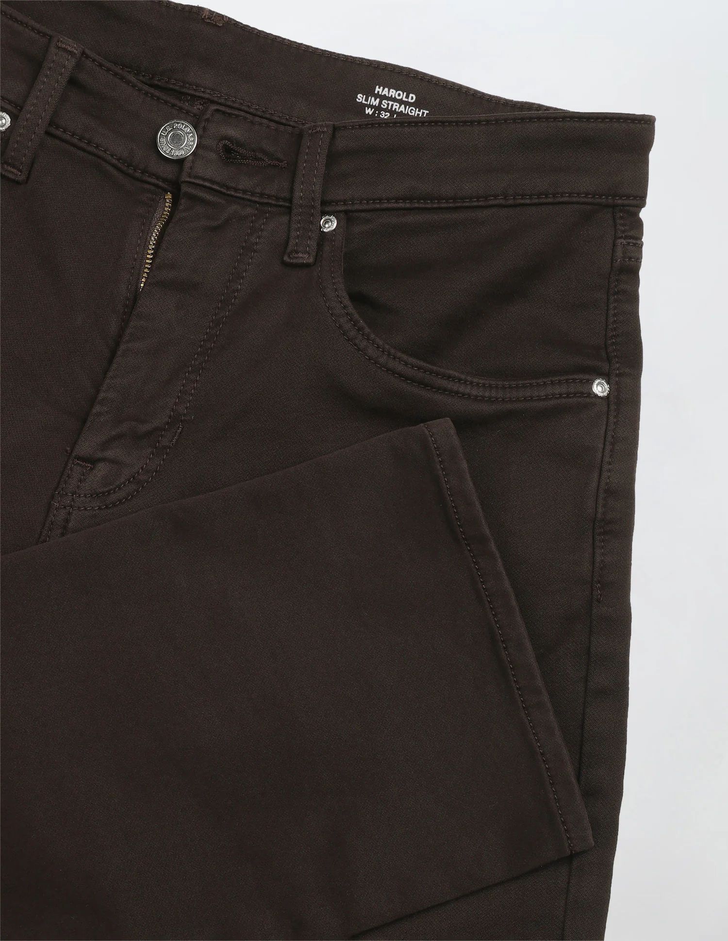 Harold Slim Straight Fit Brown Jeans - Image 2