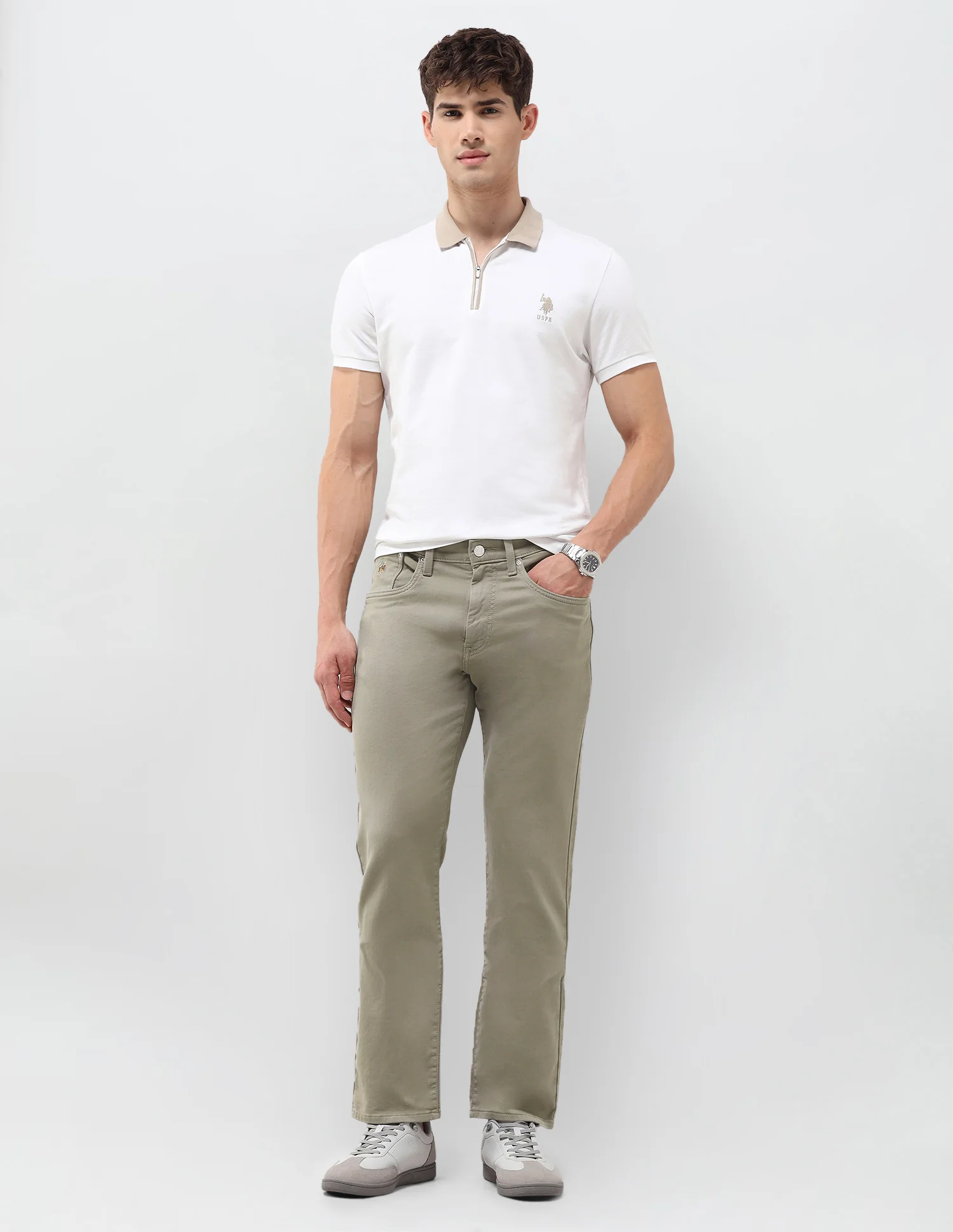Harold Slim Straight Fit Green Jeans - Image 3