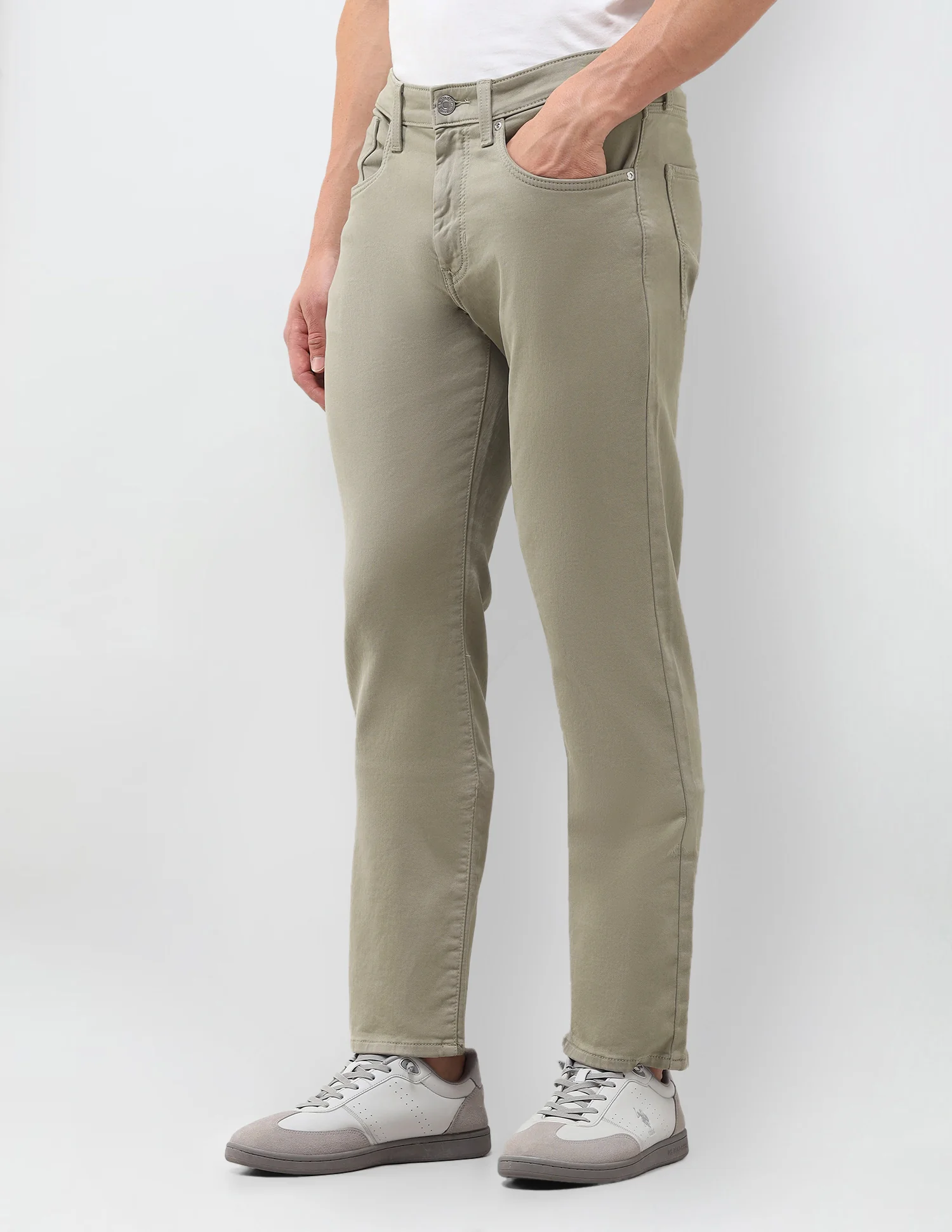 Harold Slim Straight Fit Green Jeans - Image 4