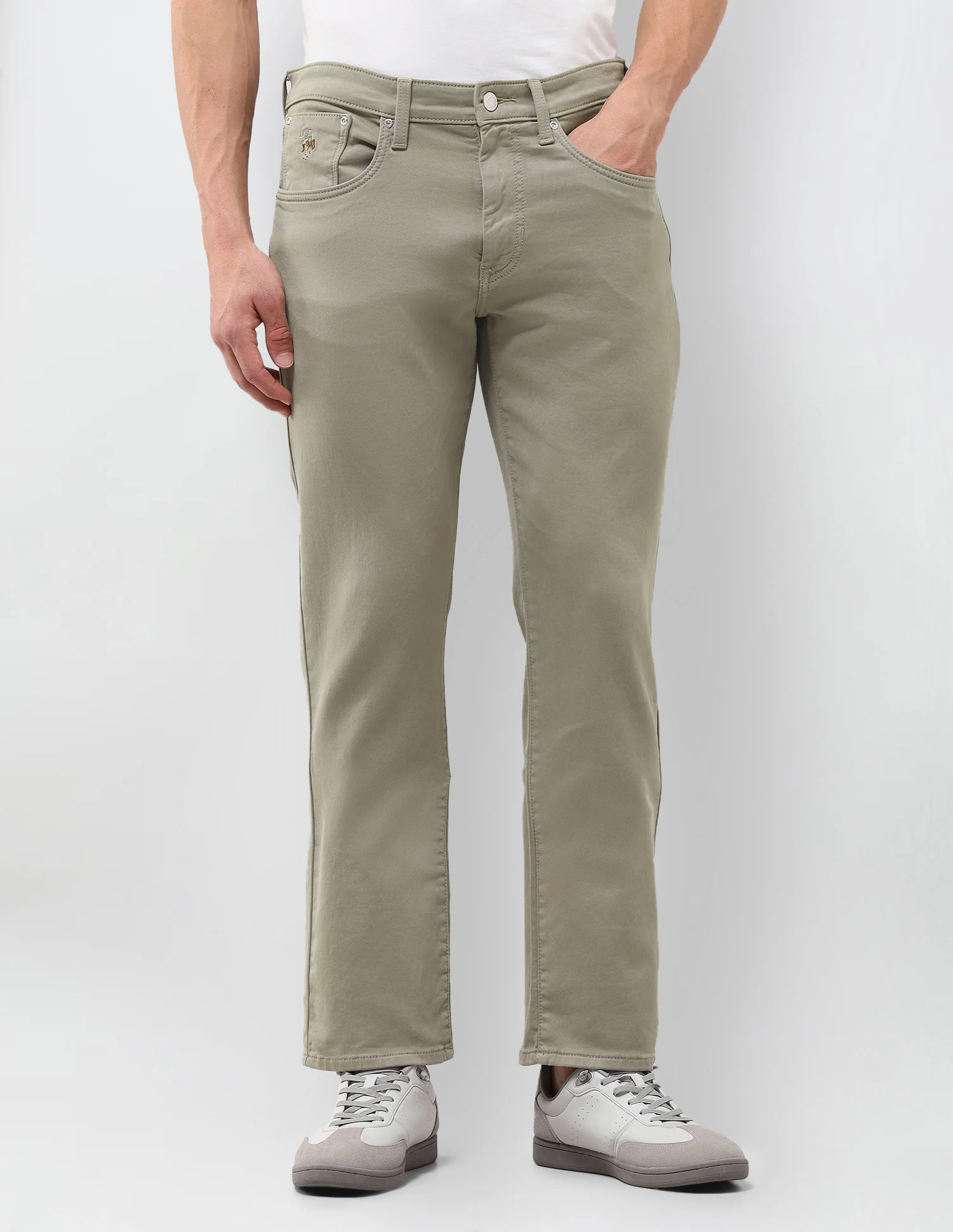Harold Slim Straight Fit Green Jeans - Image 6