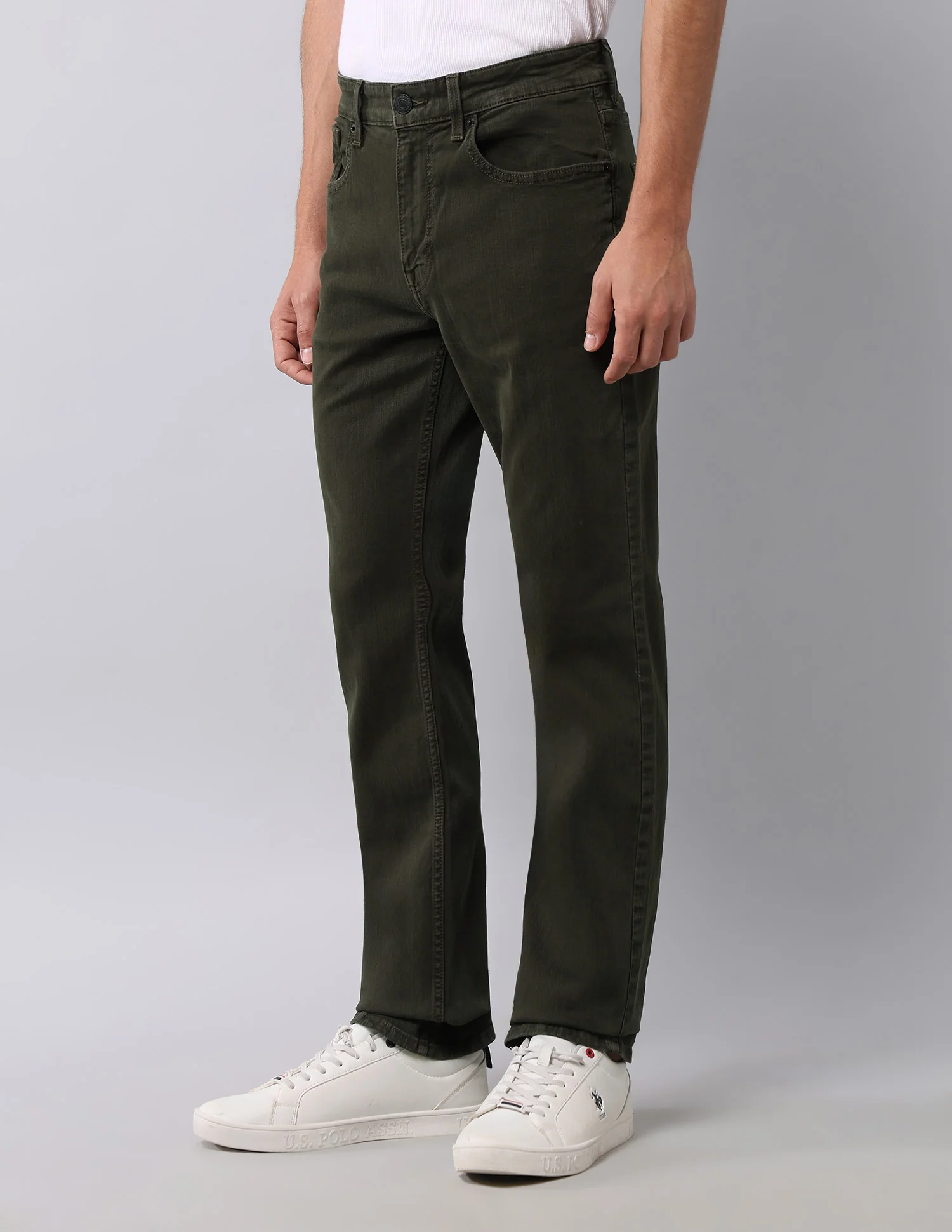 Harold Slim Straight Fit Green Jeans - Image 4