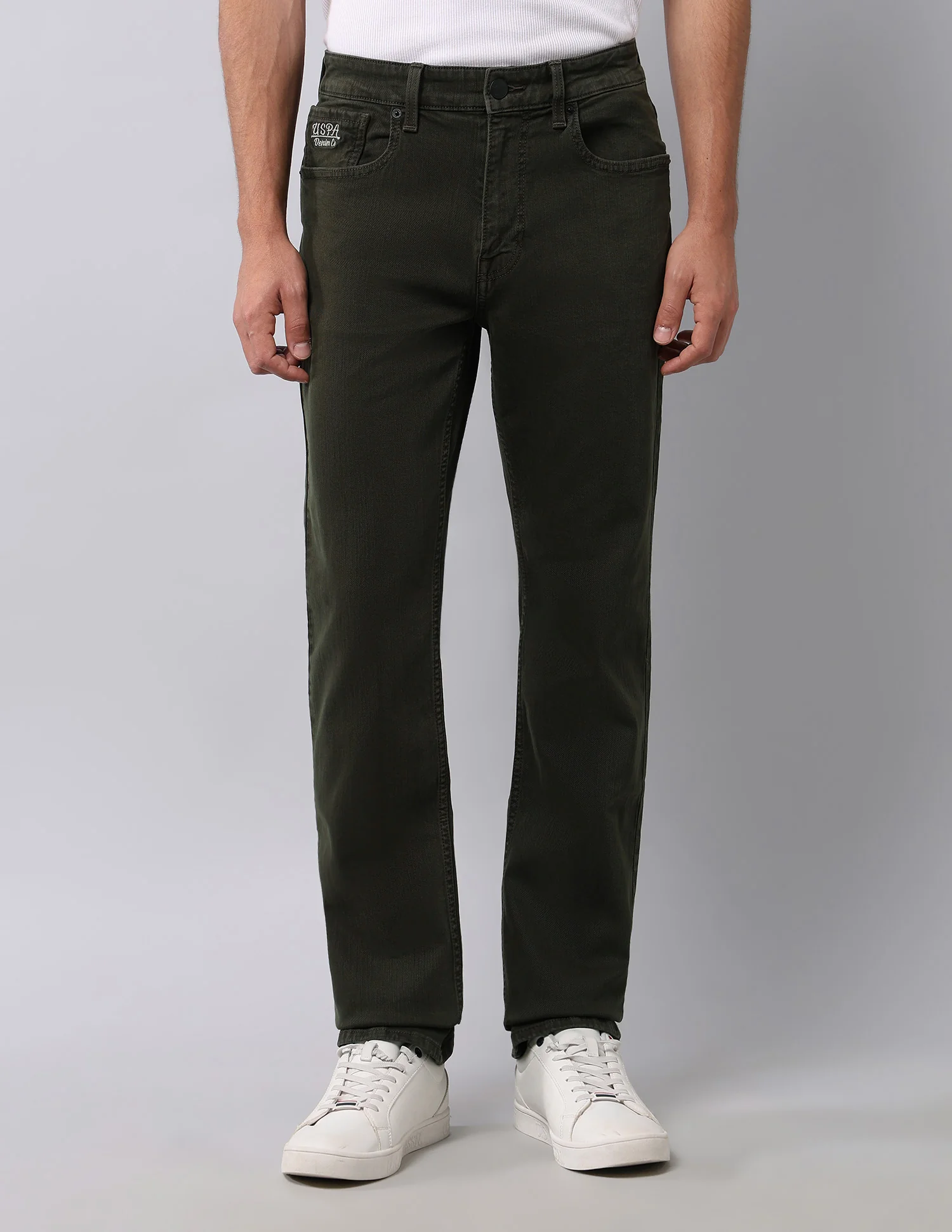 Harold Slim Straight Fit Green Jeans - Image 6