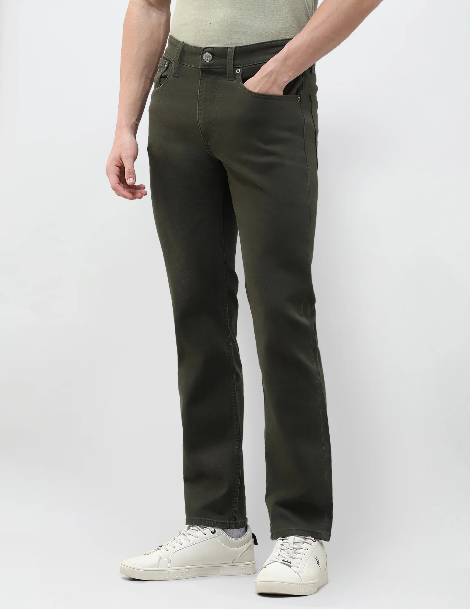 Harold Slim Straight Fit Green Jeans - Image 4