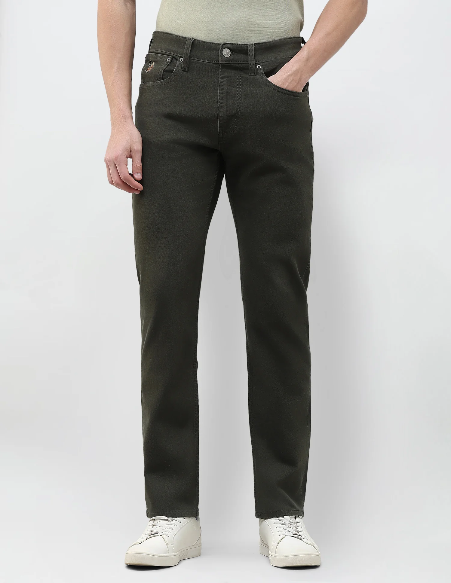 Harold Slim Straight Fit Green Jeans - Image 6
