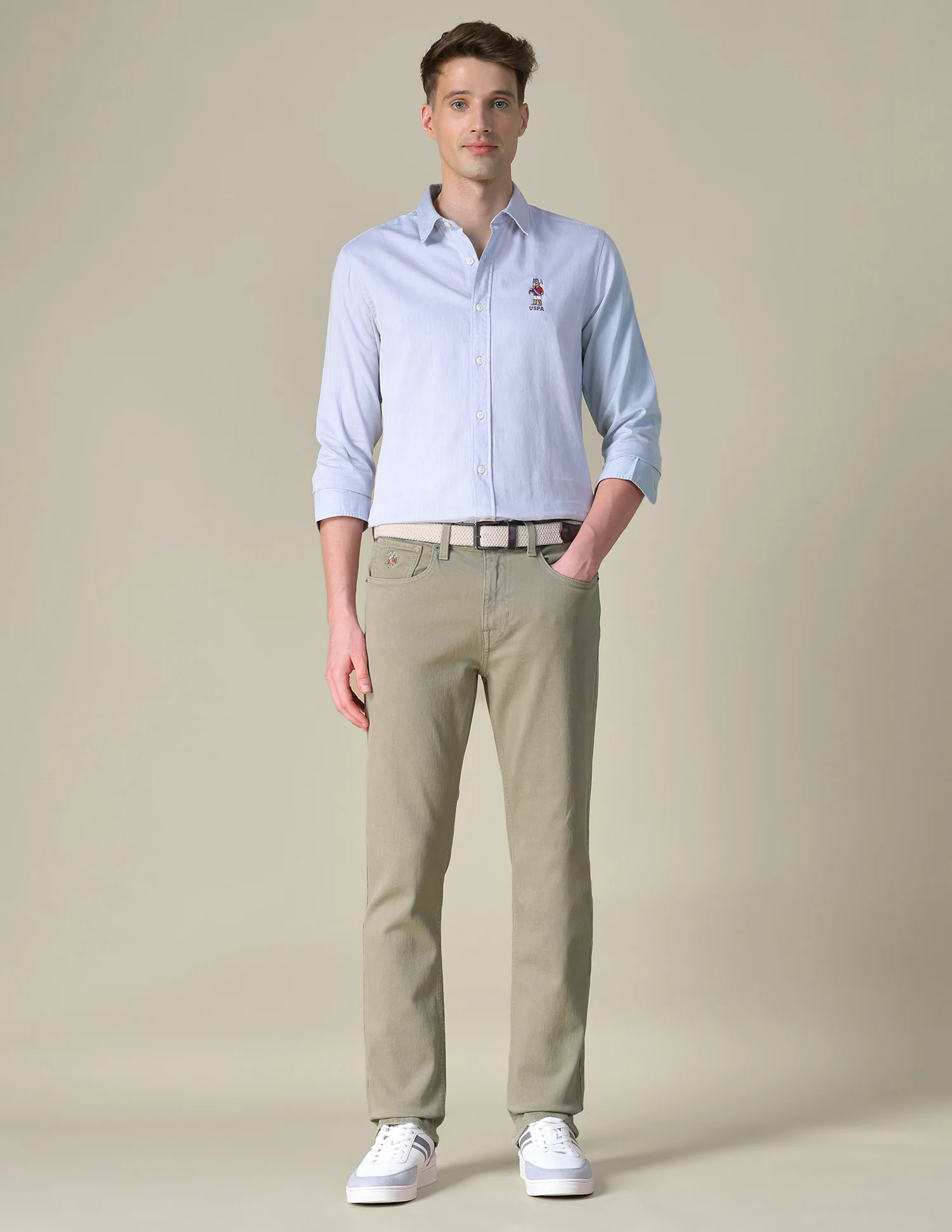 Harold Slim Straight Fit Green Jeans - Image 3