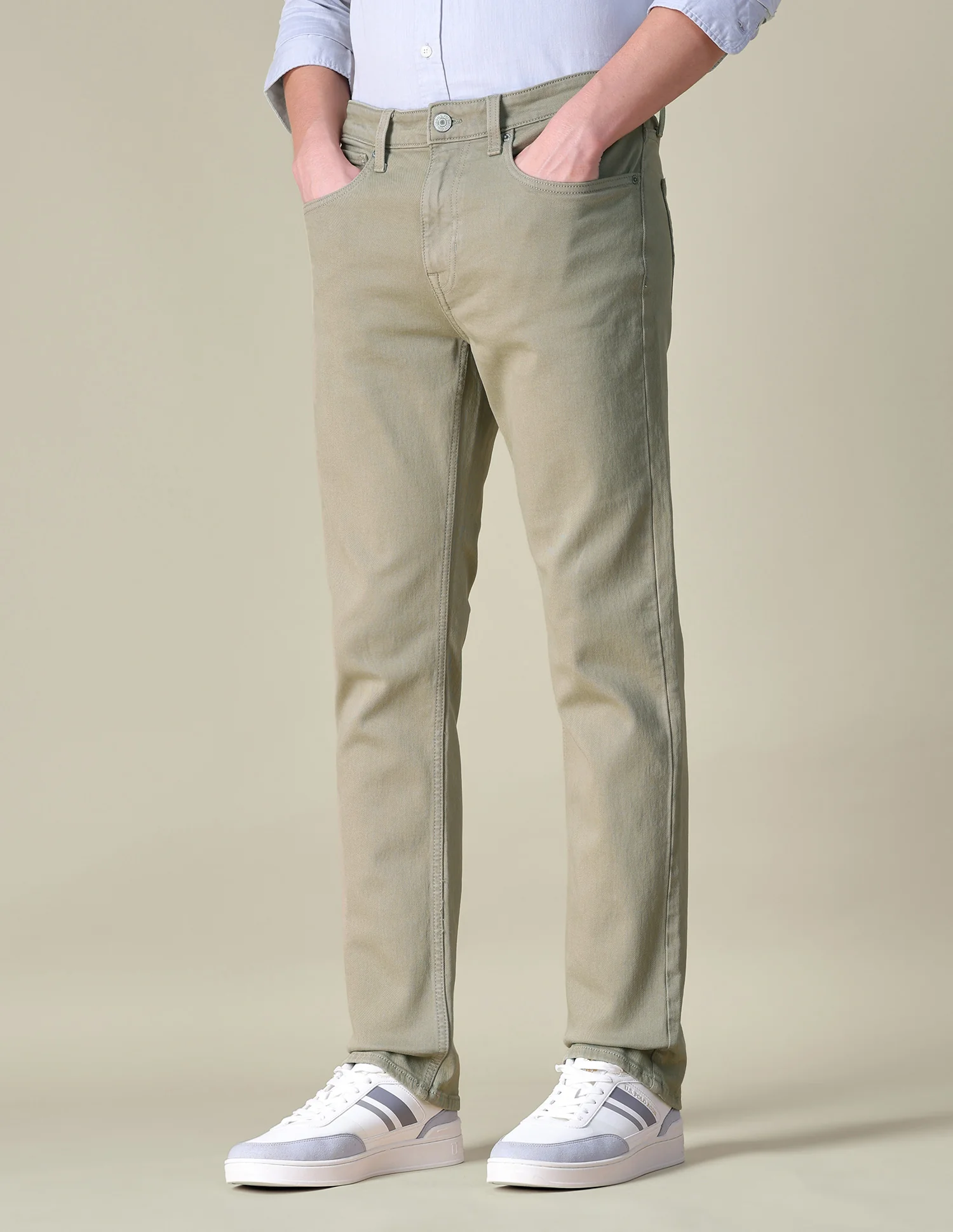Harold Slim Straight Fit Green Jeans - Image 4