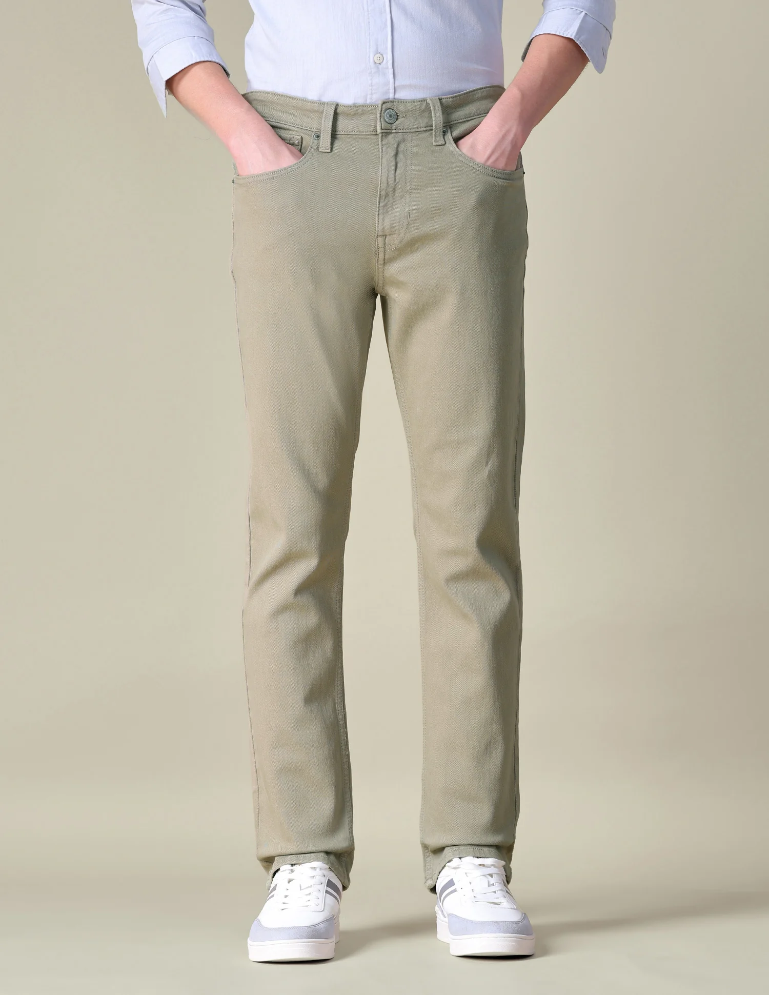 Harold Slim Straight Fit Green Jeans - Image 6