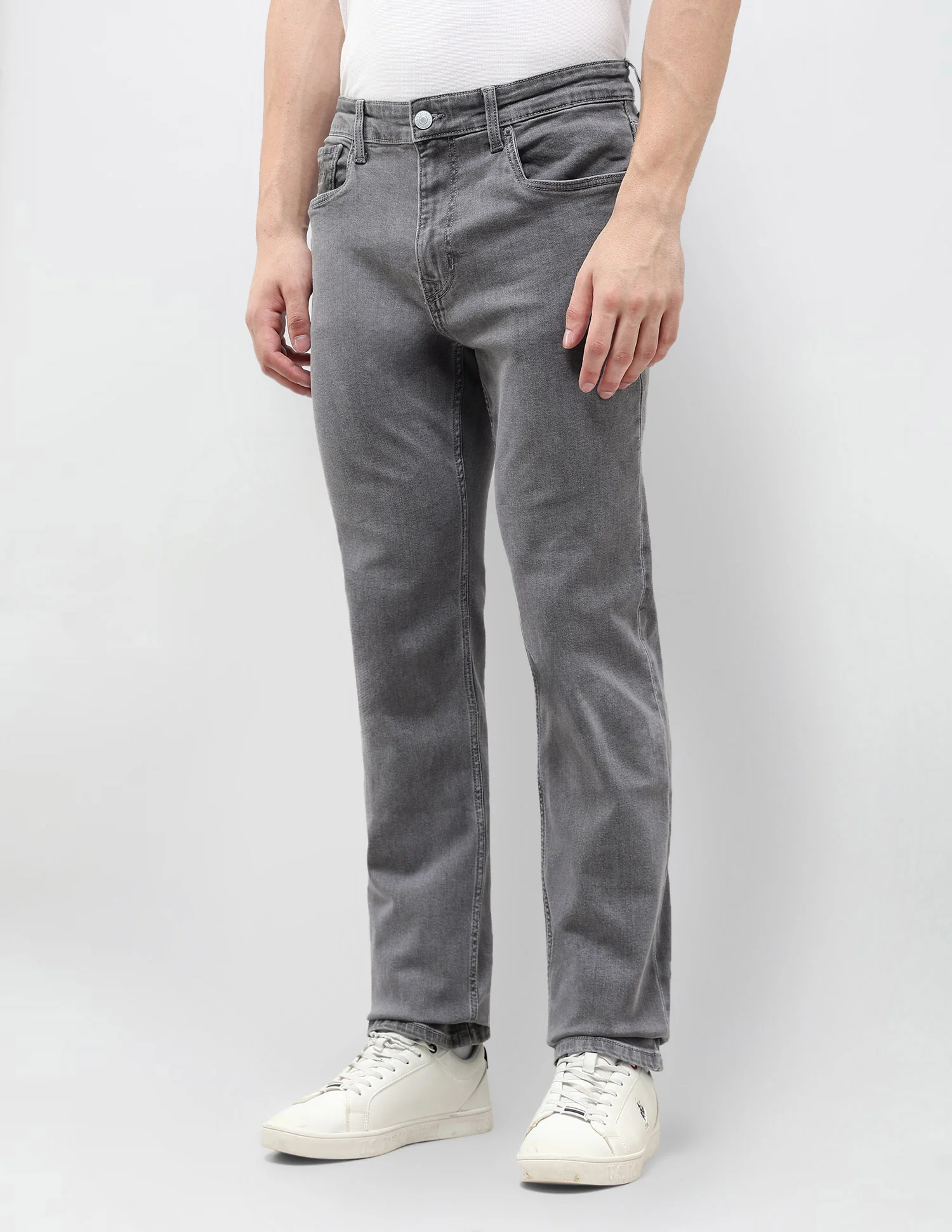 Harold Slim Straight Fit Grey Jeans - Image 4
