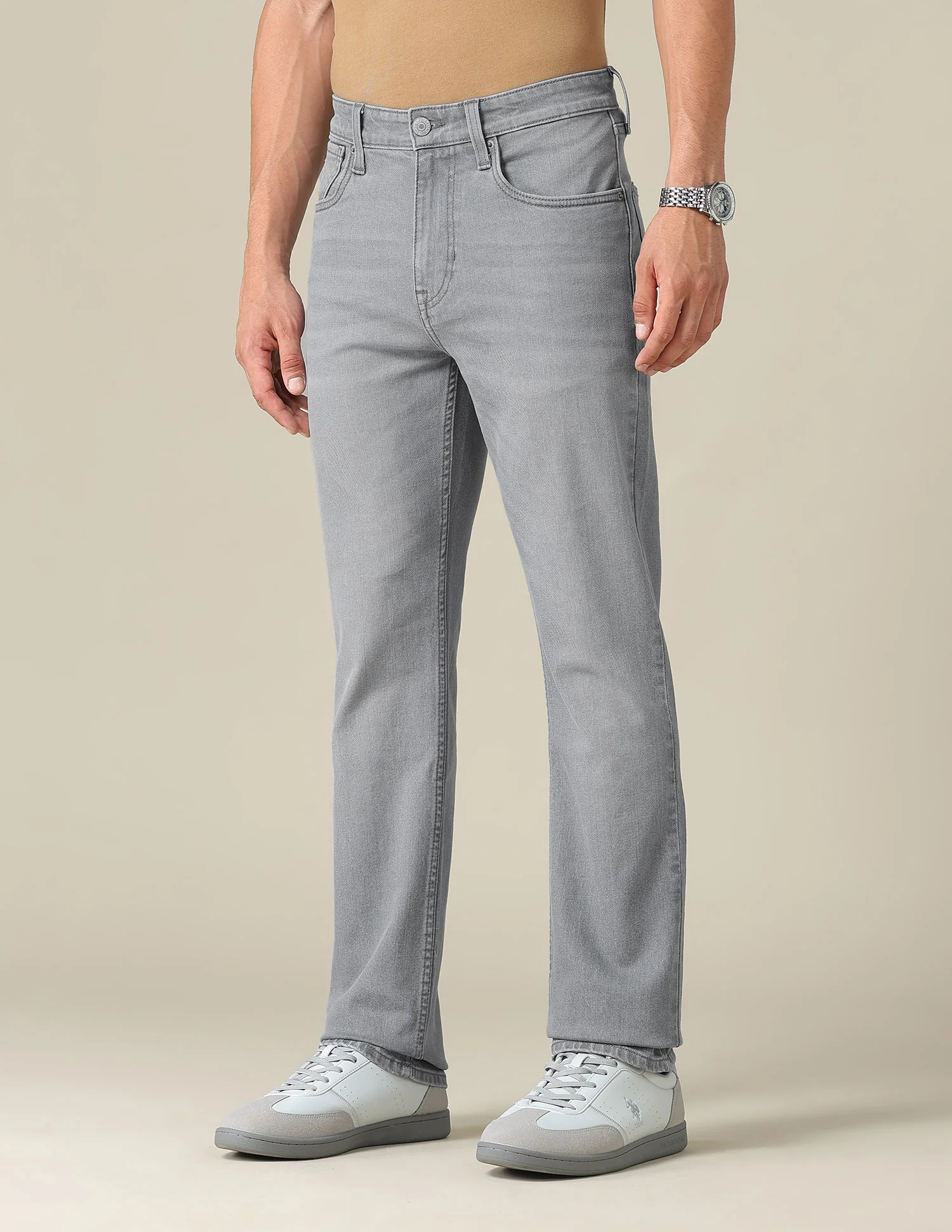 Harold Slim Straight Fit Grey Jeans - Image 4