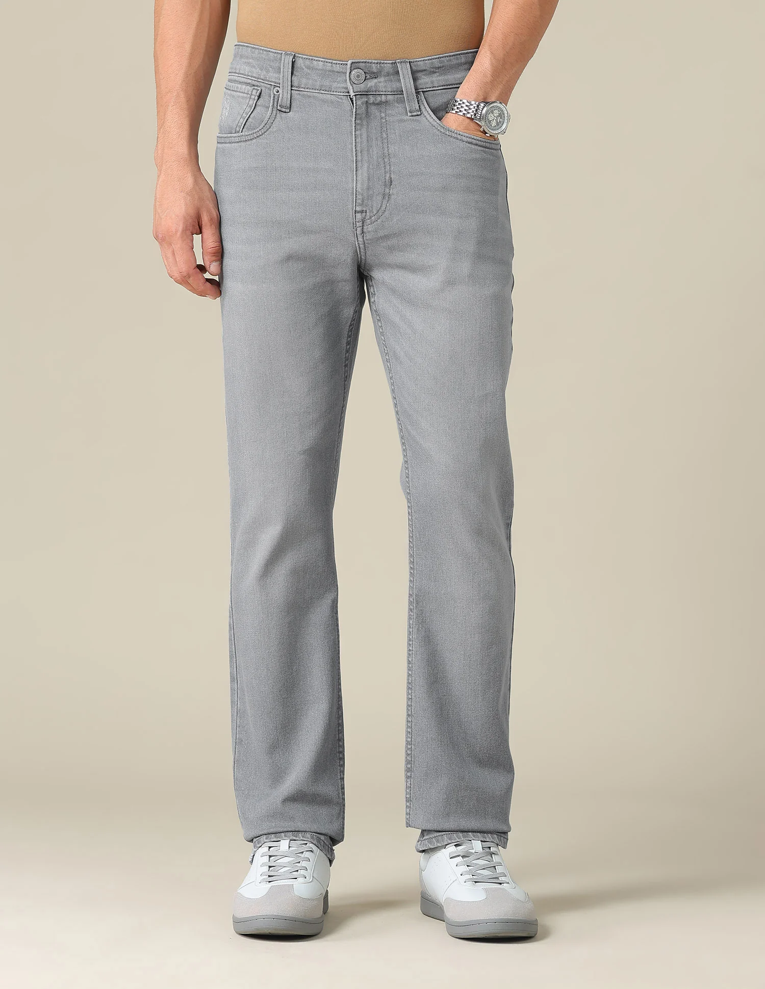 Harold Slim Straight Fit Grey Jeans - Image 6