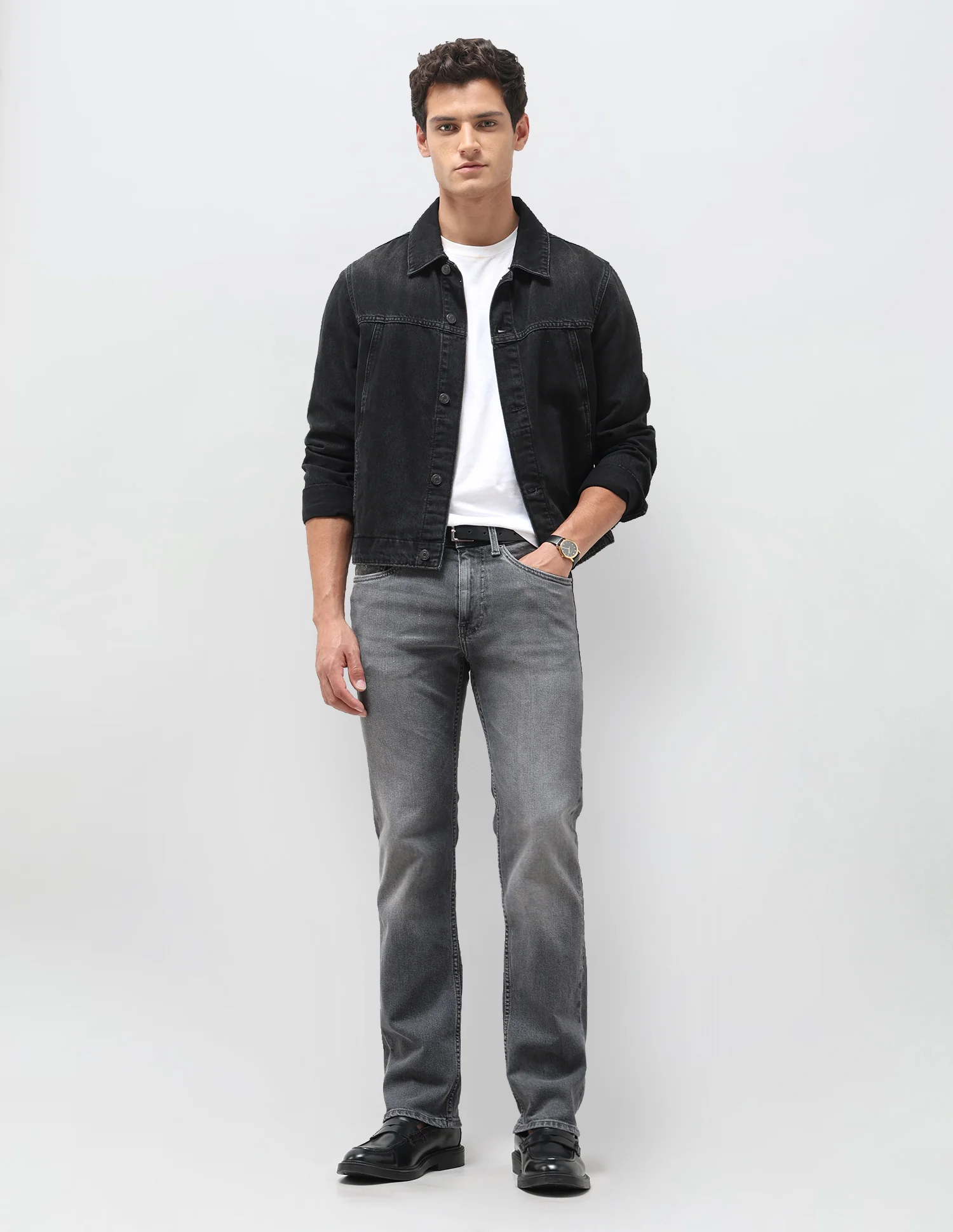 Harold Slim Straight Fit Grey Jeans - Image 3