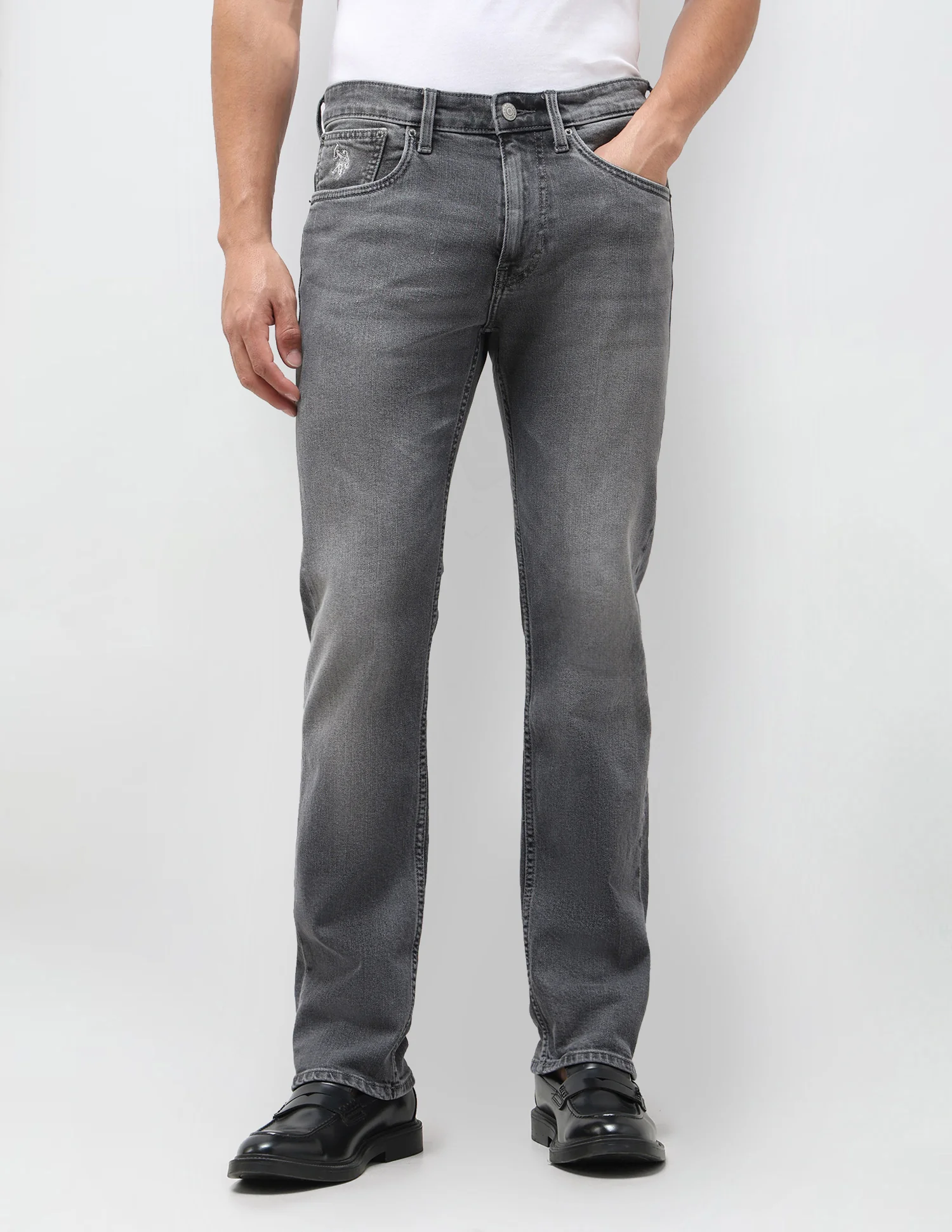 Harold Slim Straight Fit Grey Jeans - Image 6