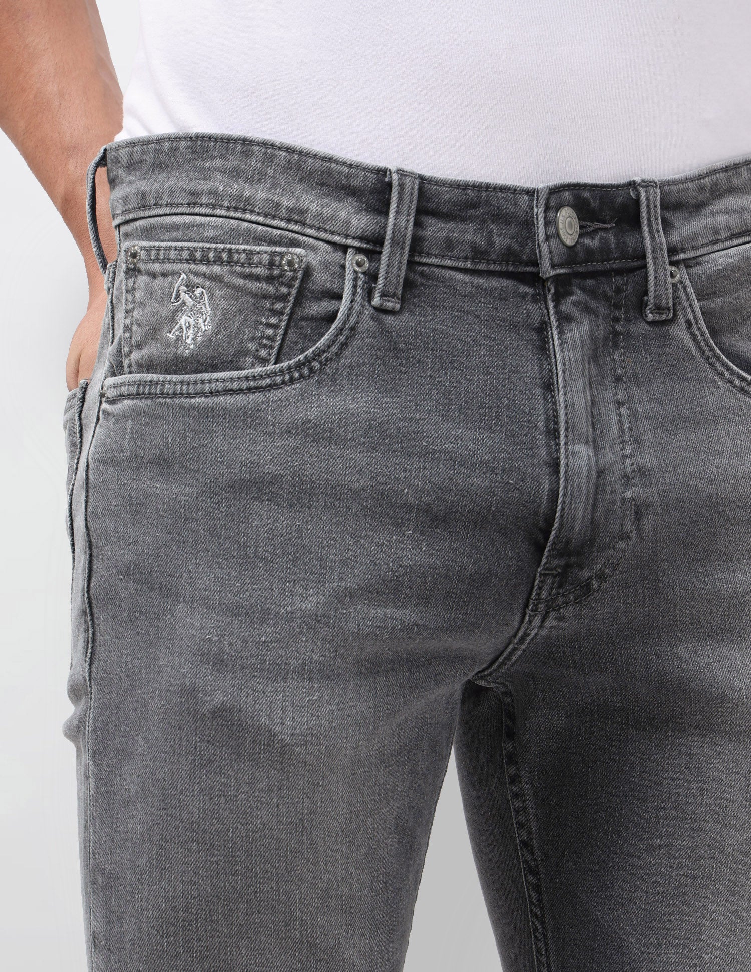 Harold Slim Straight Fit Grey Jeans - Image 7