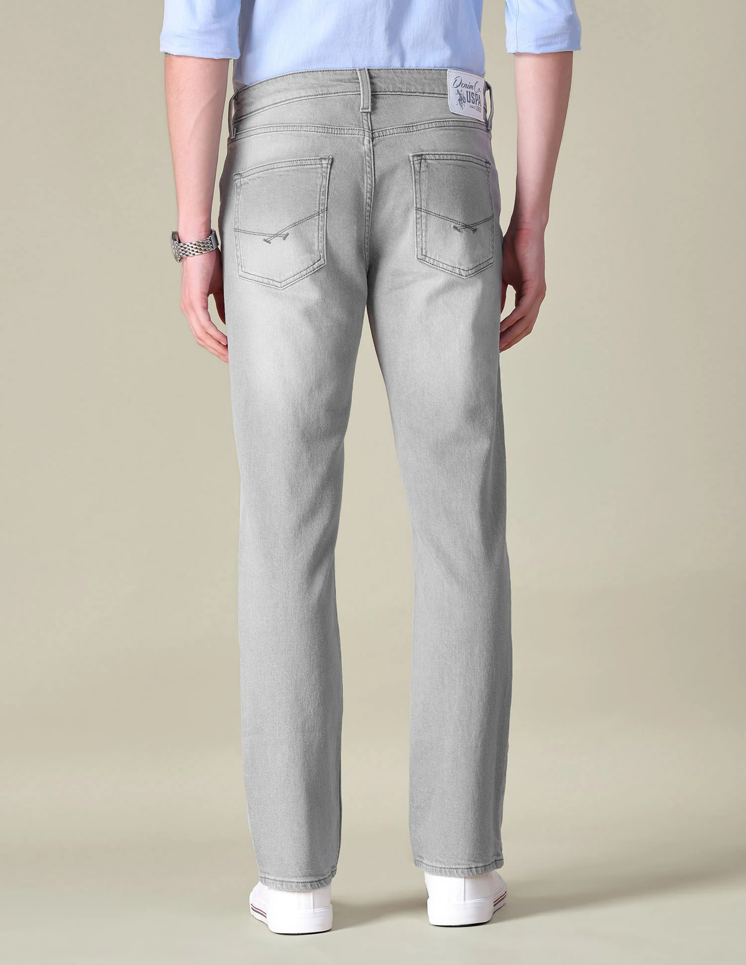 Harold Slim Straight Fit Grey Jeans - Image 5