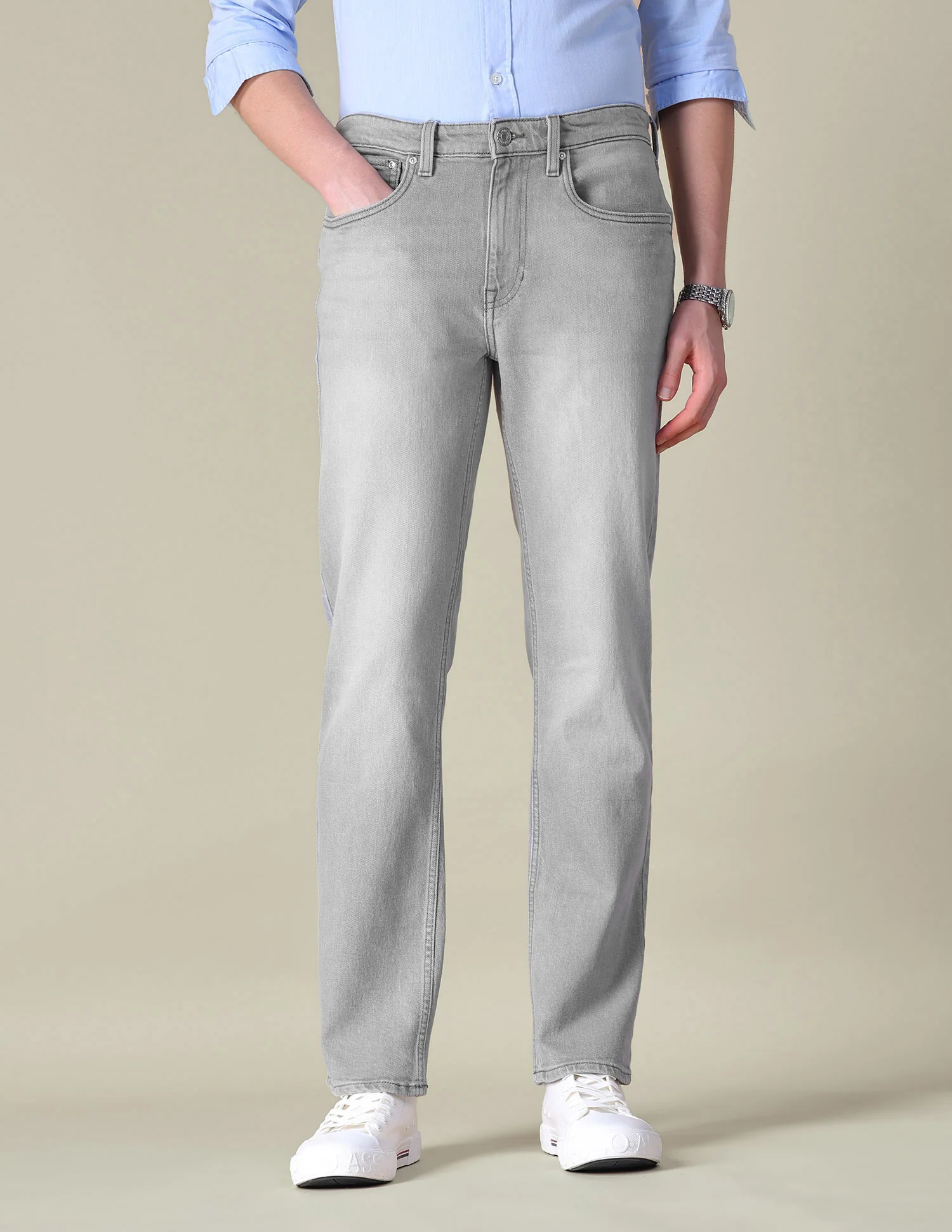 Harold Slim Straight Fit Grey Jeans - Image 6