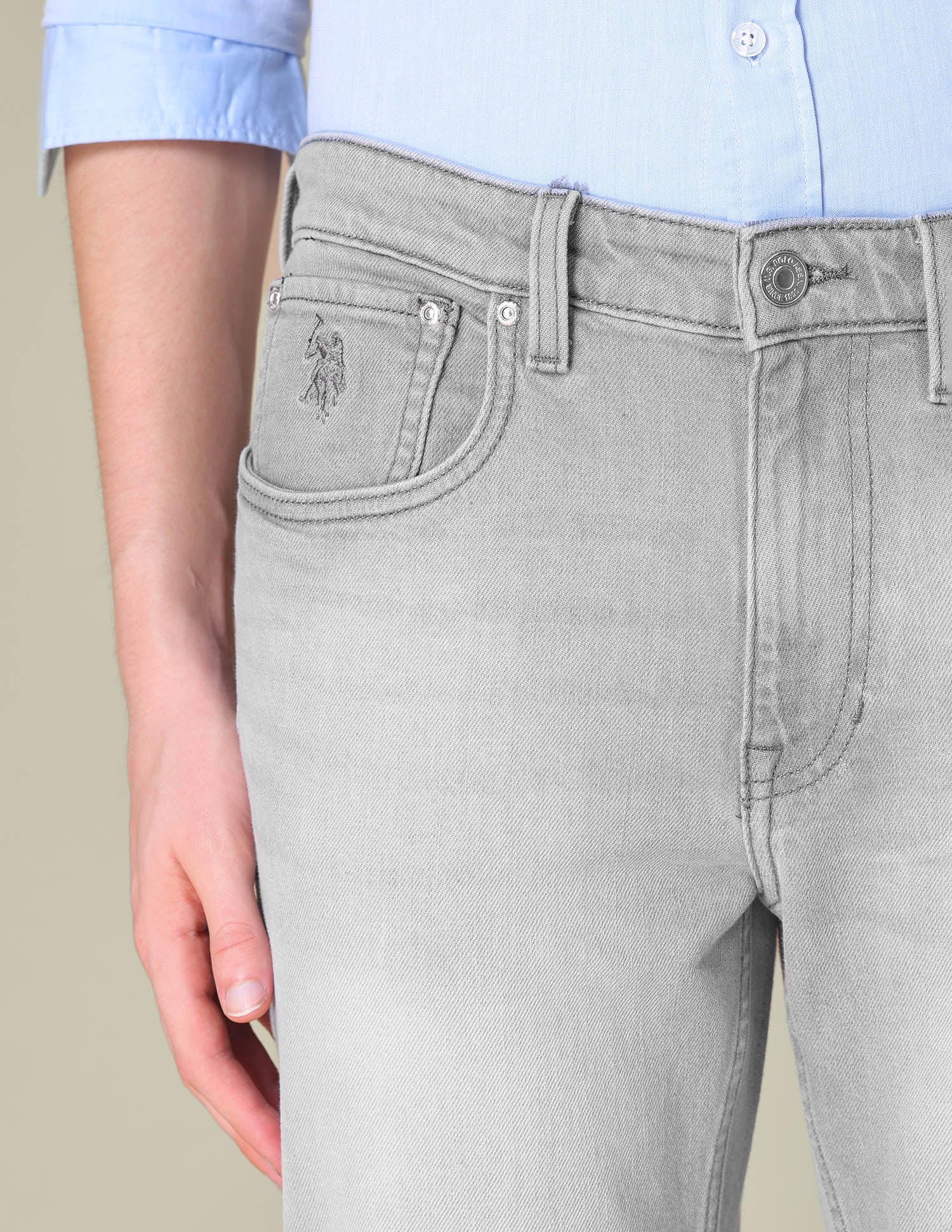 Harold Slim Straight Fit Grey Jeans - Image 7