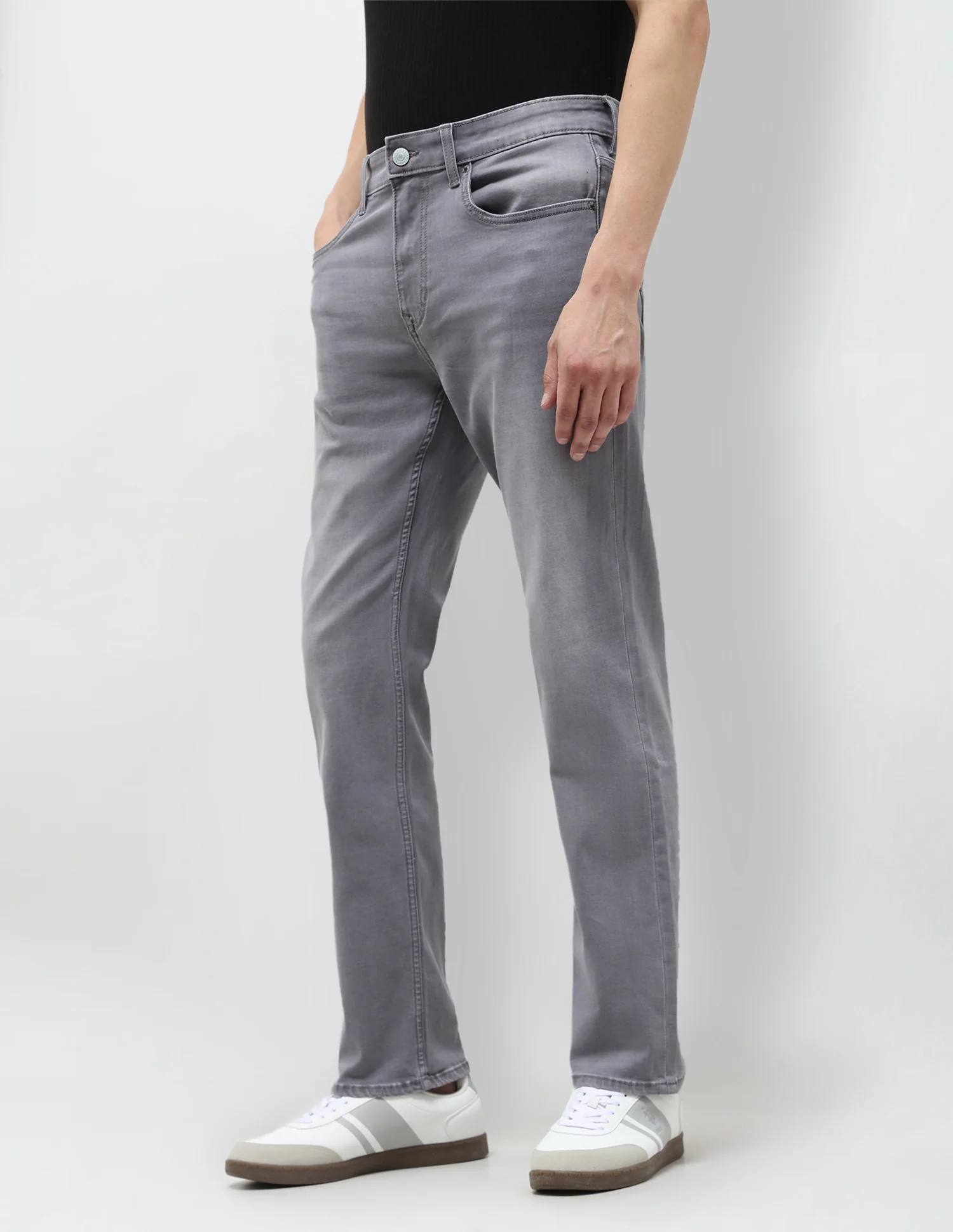 Harold Slim Straight Fit Grey Jeans - Image 4