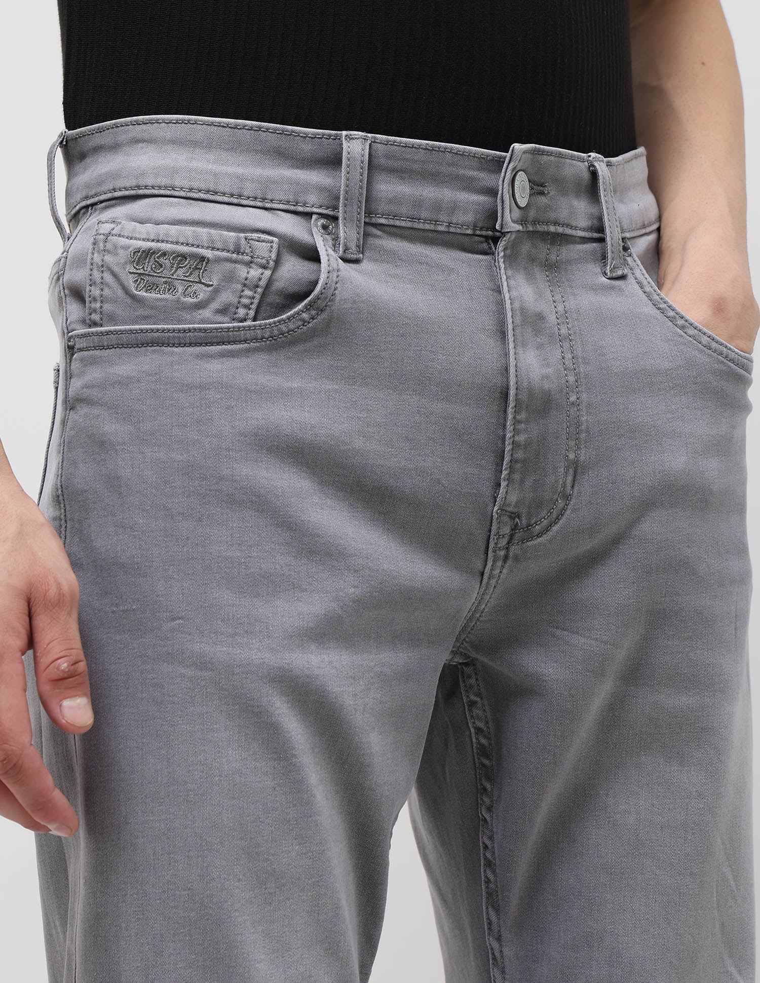 Harold Slim Straight Fit Grey Jeans - Image 7