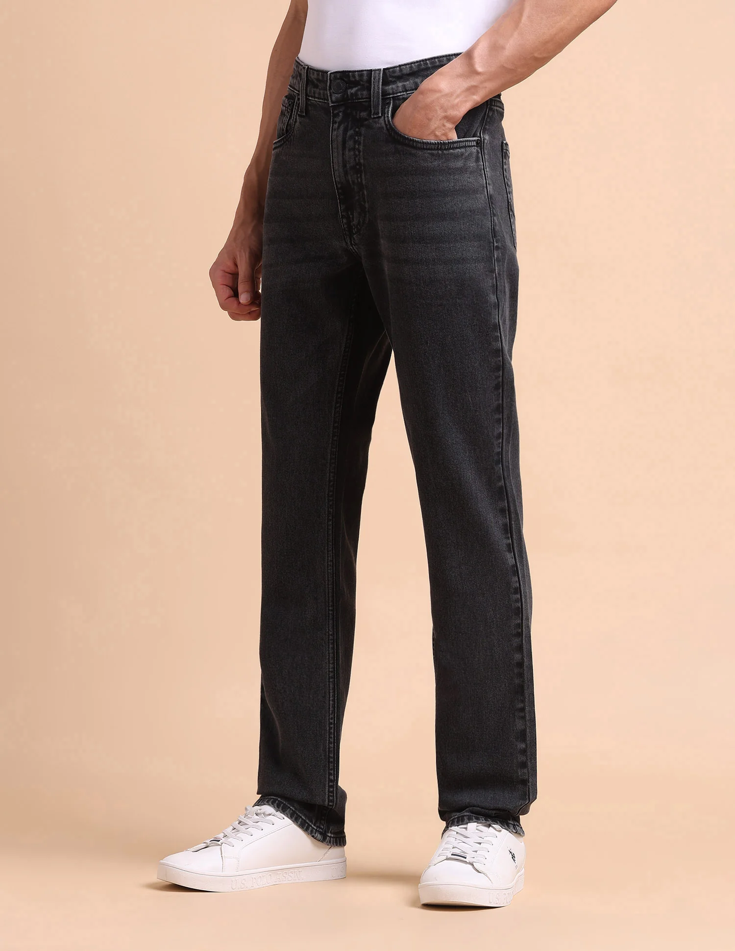 Harold Slim Straight Fit Grey Jeans - Image 4