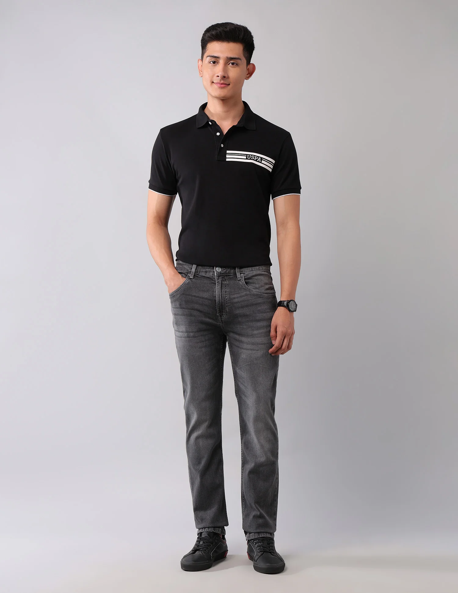 Harold Slim Straight Fit Grey Jeans - Image 3
