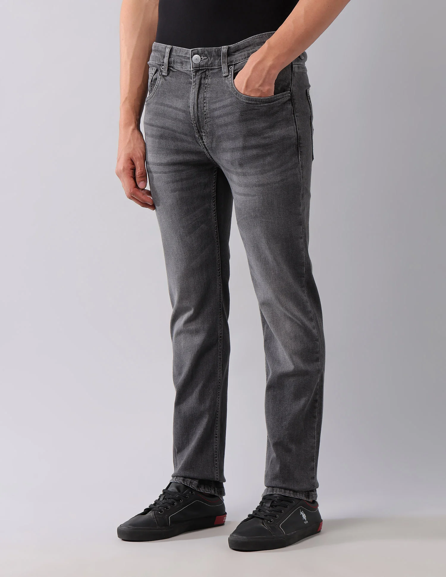 Harold Slim Straight Fit Grey Jeans - Image 4