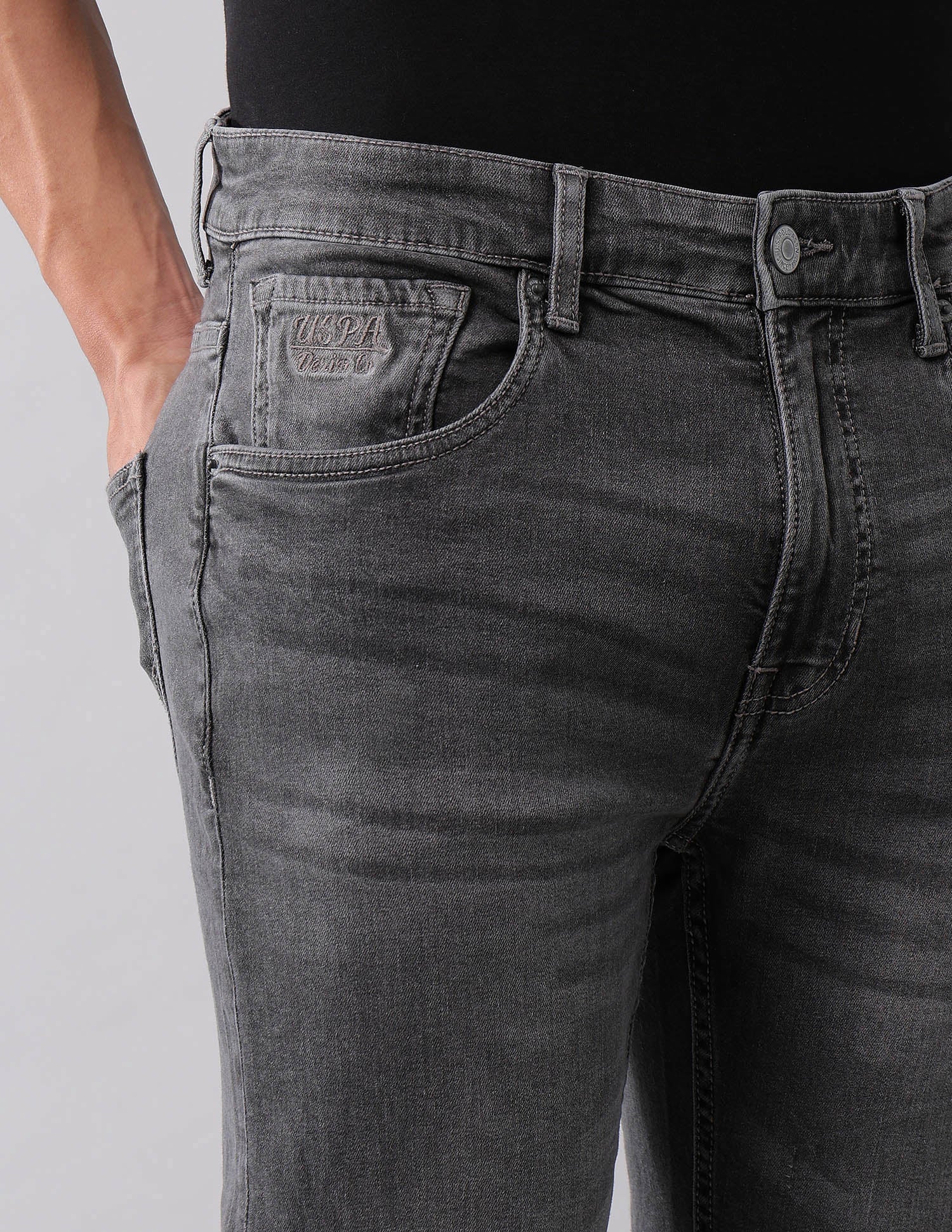 Harold Slim Straight Fit Grey Jeans - Image 7