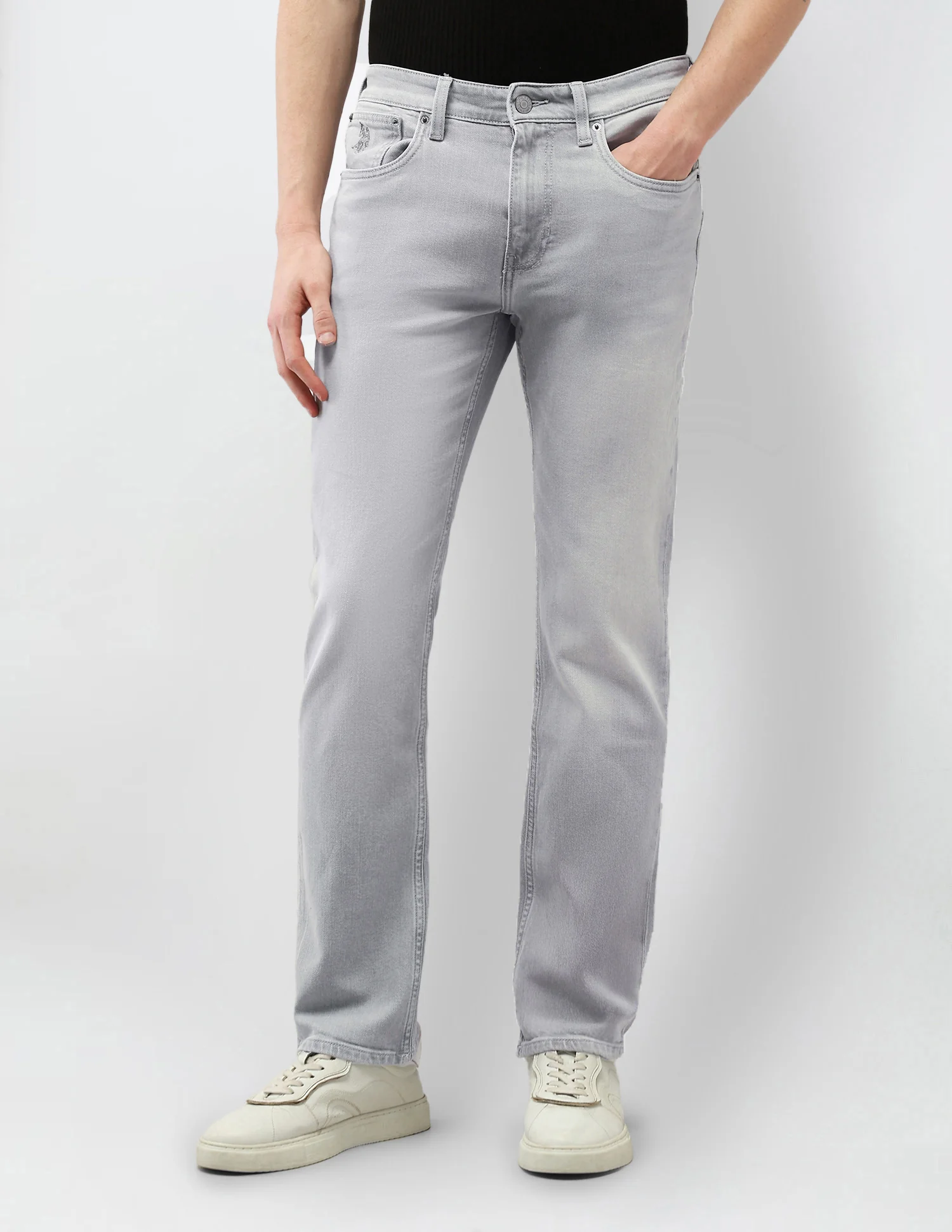Harold Slim Straight Fit Light Washed Jeans - Image 6