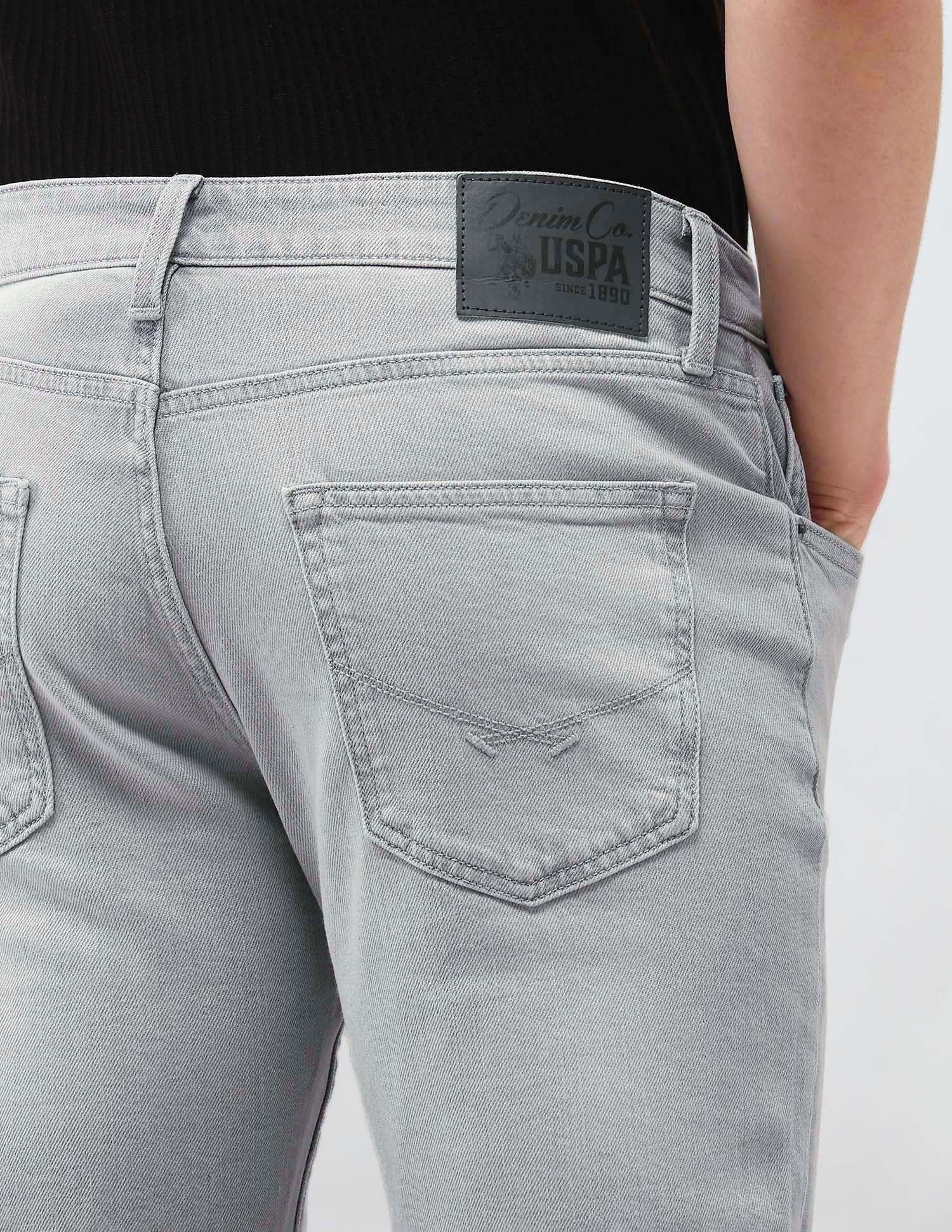 Harold Slim Straight Fit Light Washed Jeans - Image 8