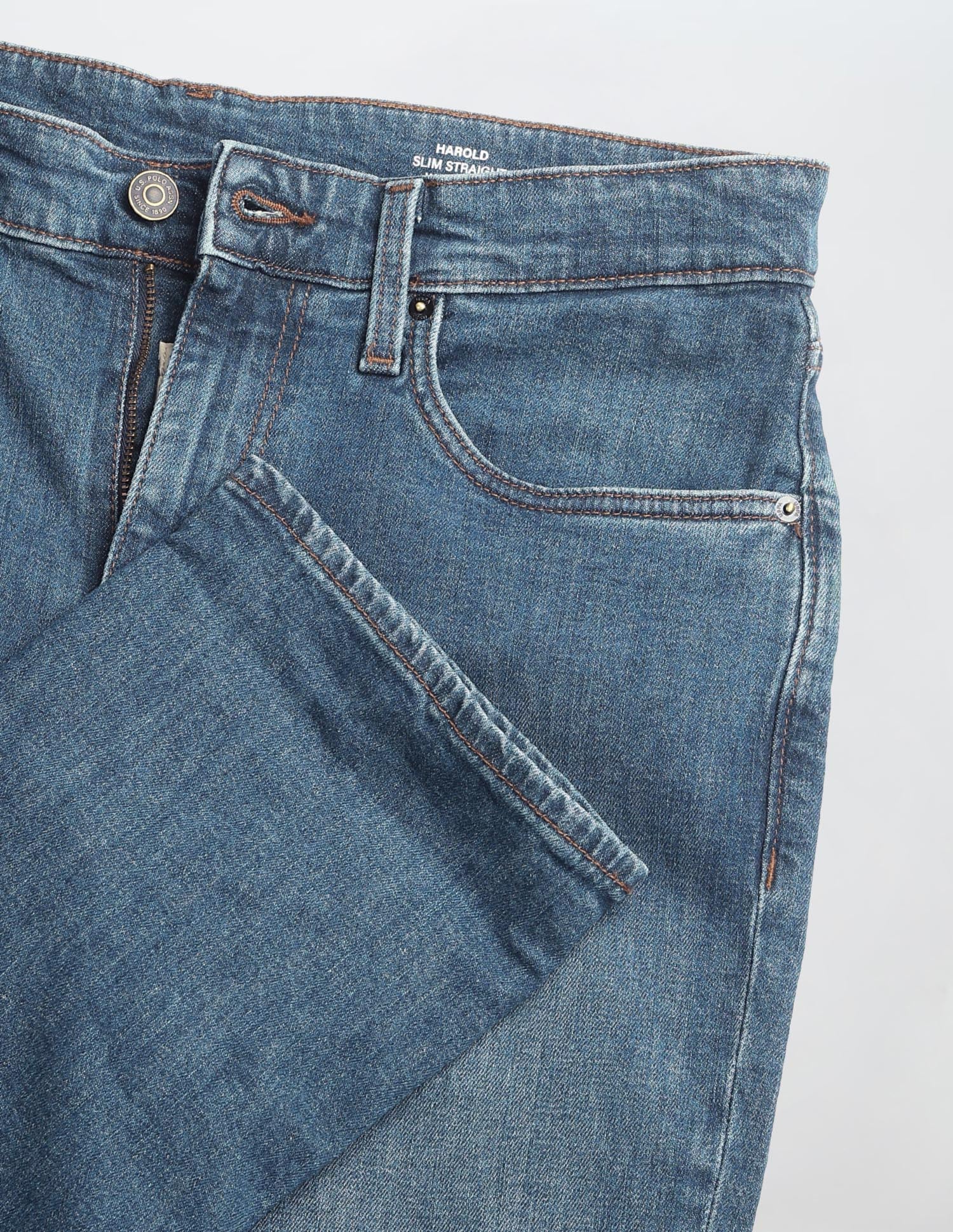 Harold Slim Straight Fit Stone Washed Jeans - Image 2