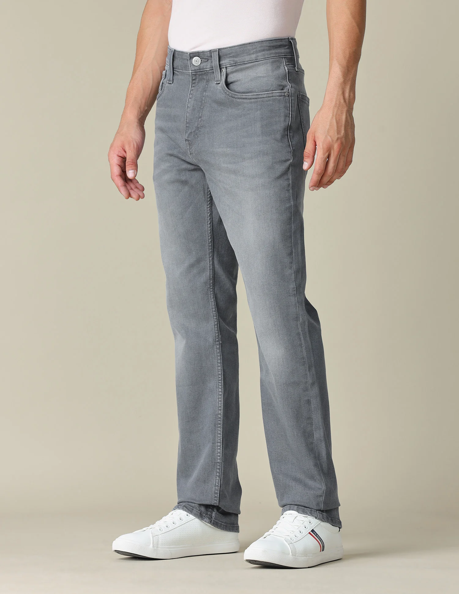 Harold Slim Straight Fit Whiskered Jeans - Image 4