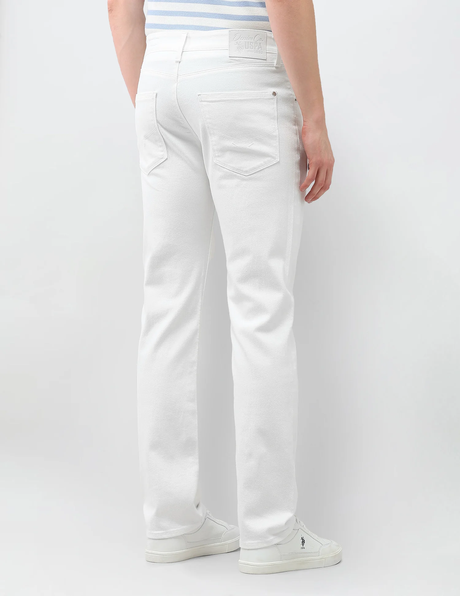 Harold Slim Straight Fit White Jeans - Image 5