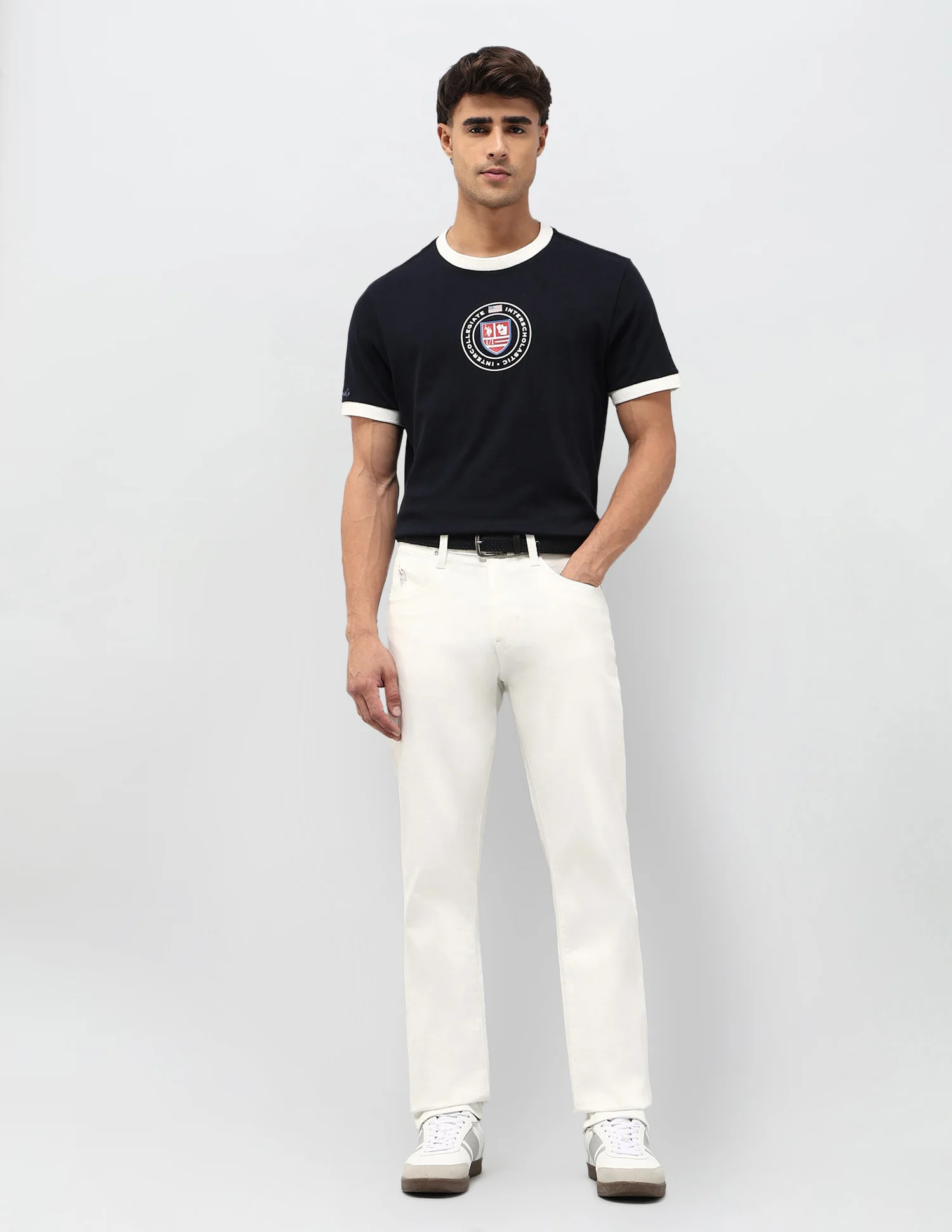 Harold Slim Straight Fit White Jeans - Image 3