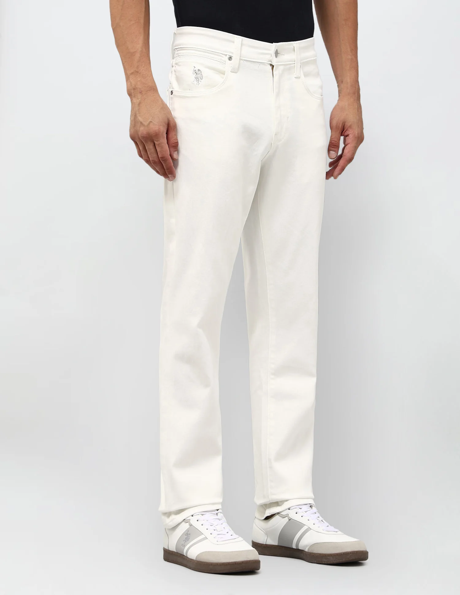 Harold Slim Straight Fit White Jeans - Image 4