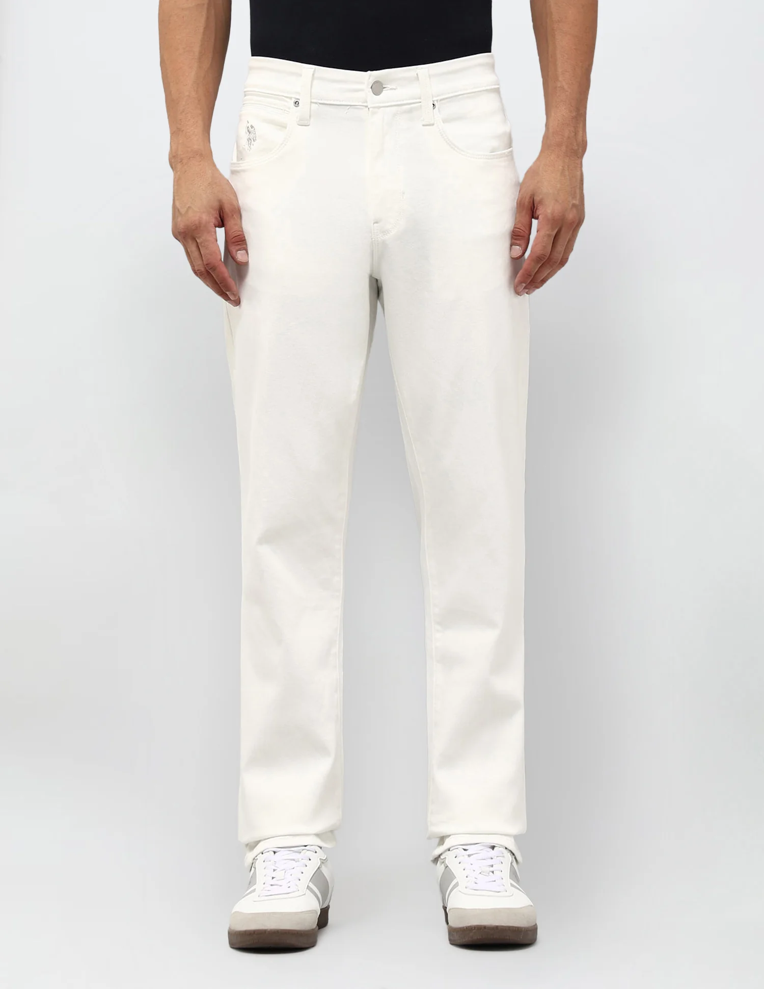 Harold Slim Straight Fit White Jeans - Image 6
