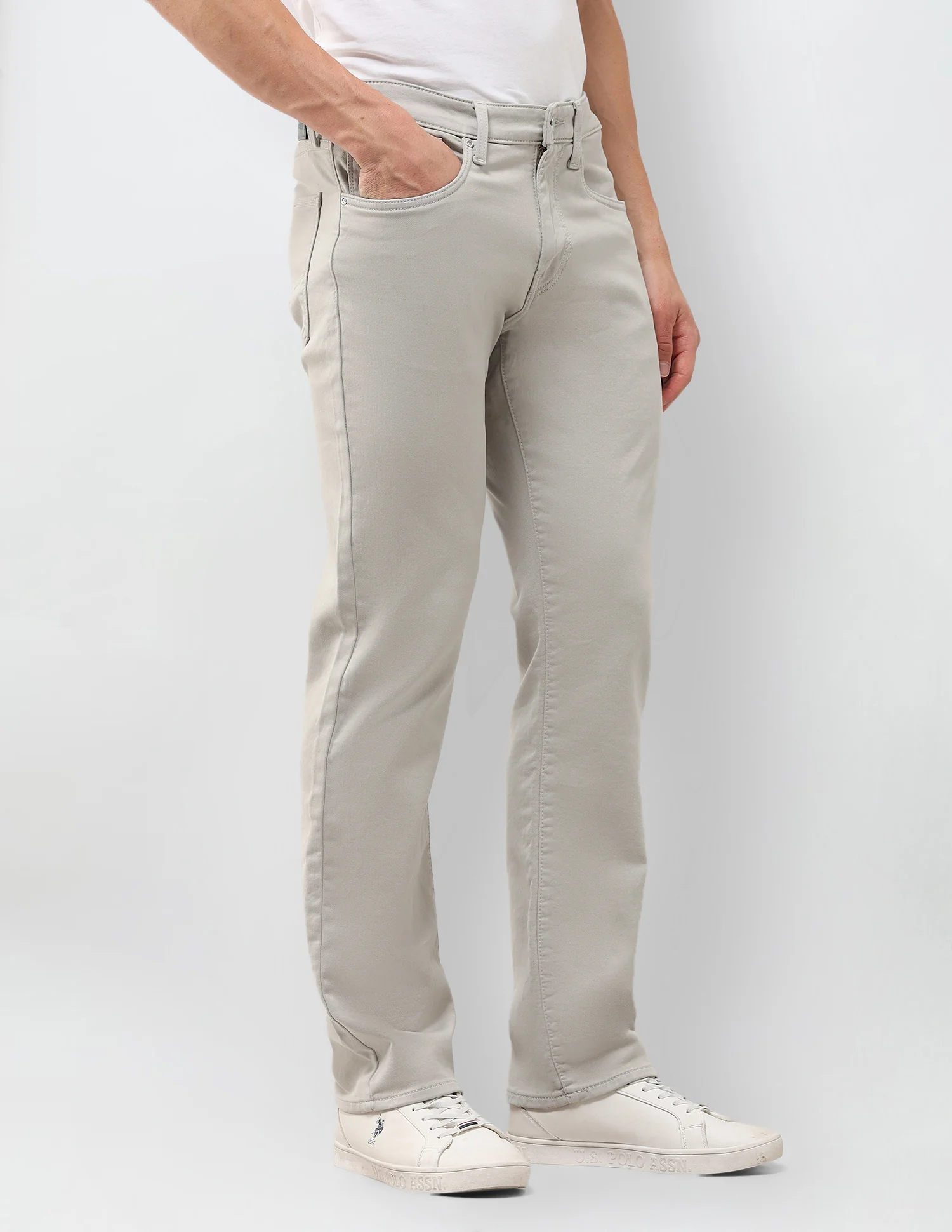 Harold Slim Straight Grey Jeans - Image 4