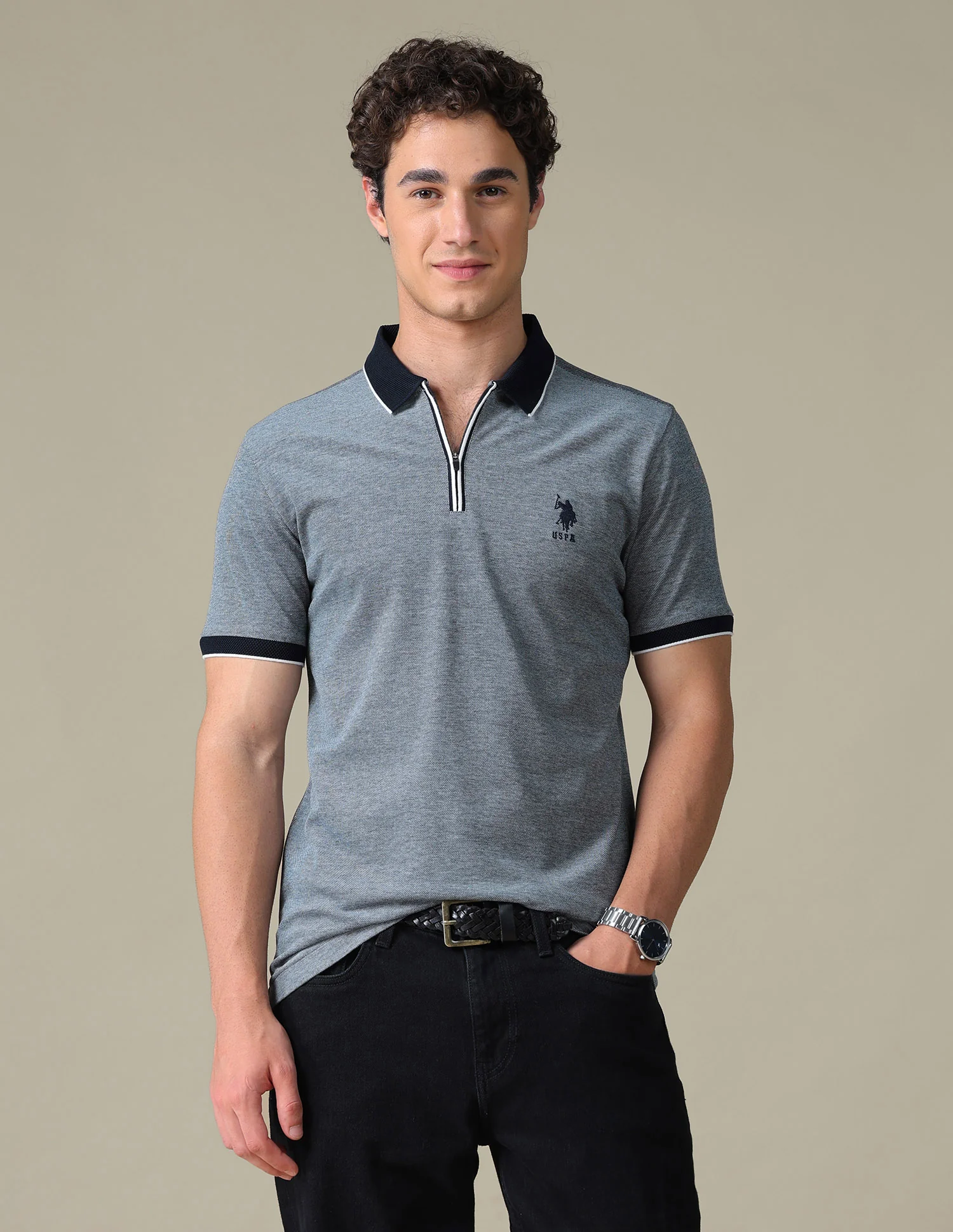 Heathered Regular Fit Polo Shirt