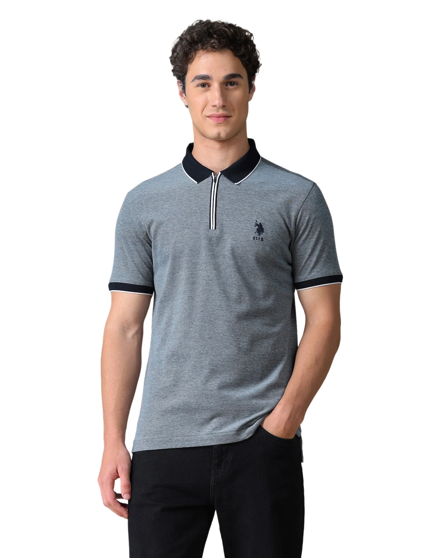 Heathered Regular Fit Polo Shirt - Image 10