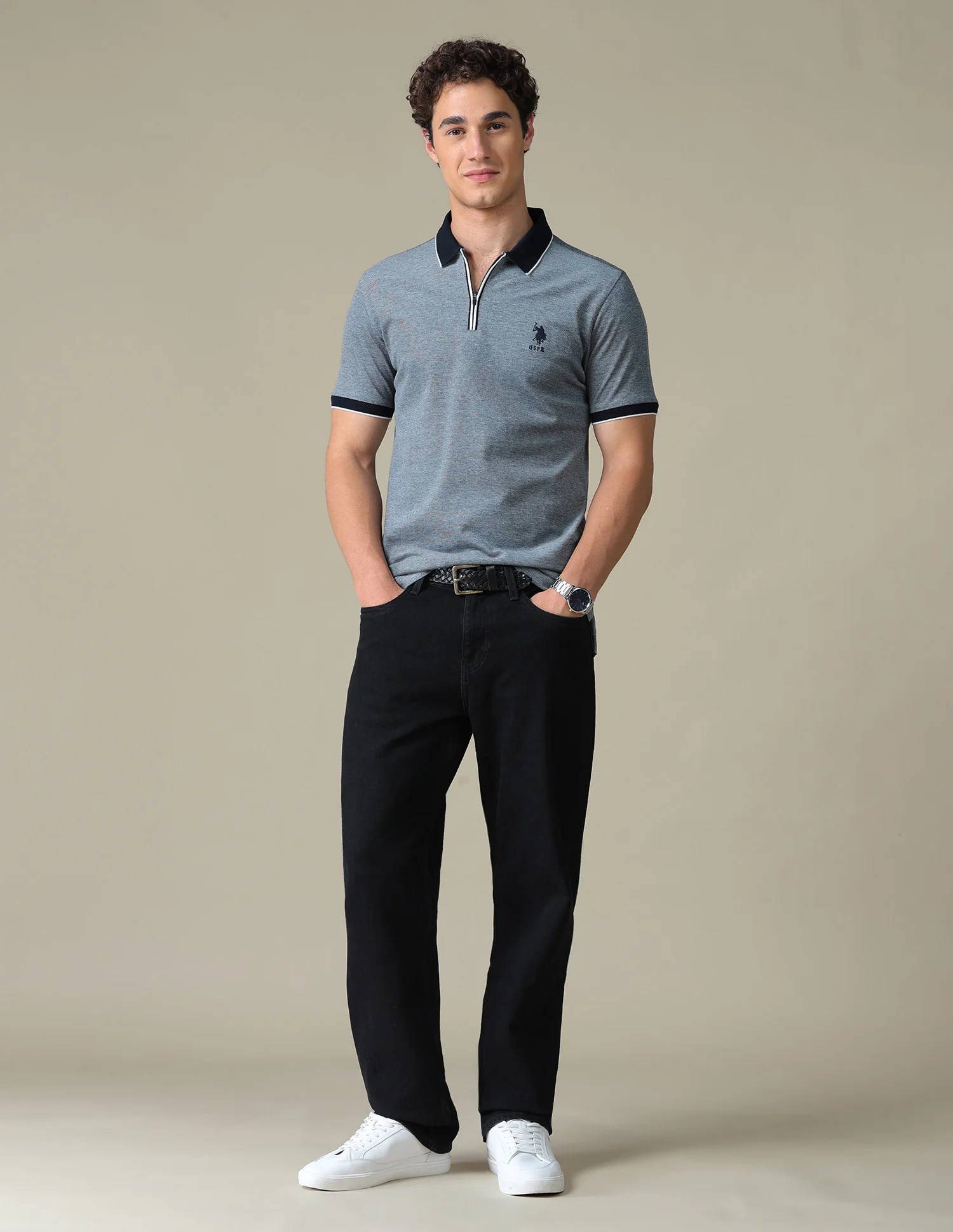 Heathered Regular Fit Polo Shirt - Image 3
