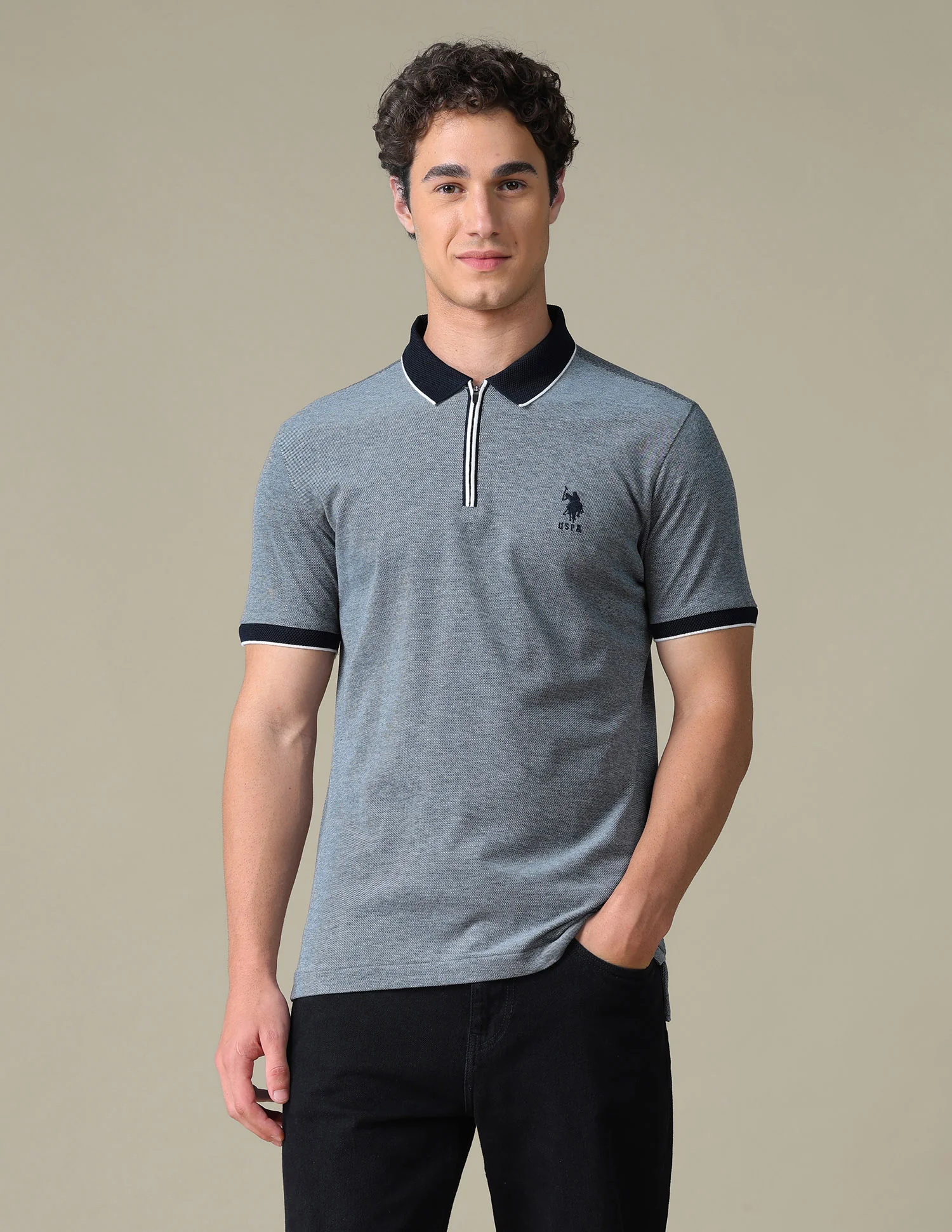 Heathered Regular Fit Polo Shirt - Image 6