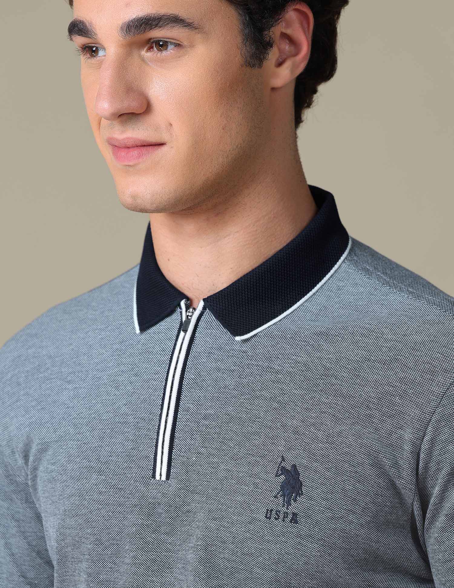 Heathered Regular Fit Polo Shirt - Image 7
